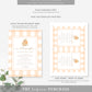 Gingham Peach Pumpkin | Printable Birthday Invitation Template