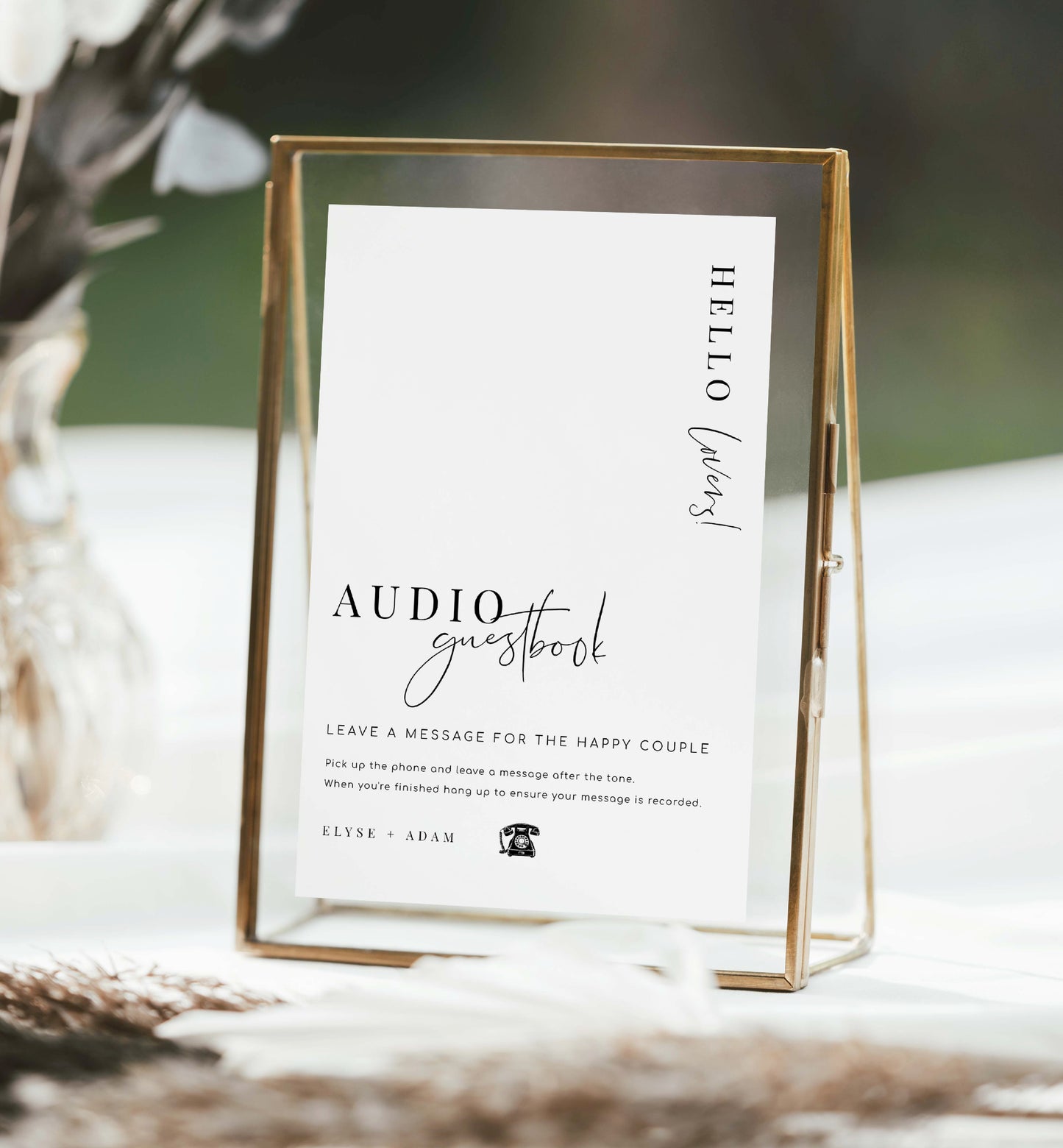 Estelle White | Printable Audio Guestbook Sign Template