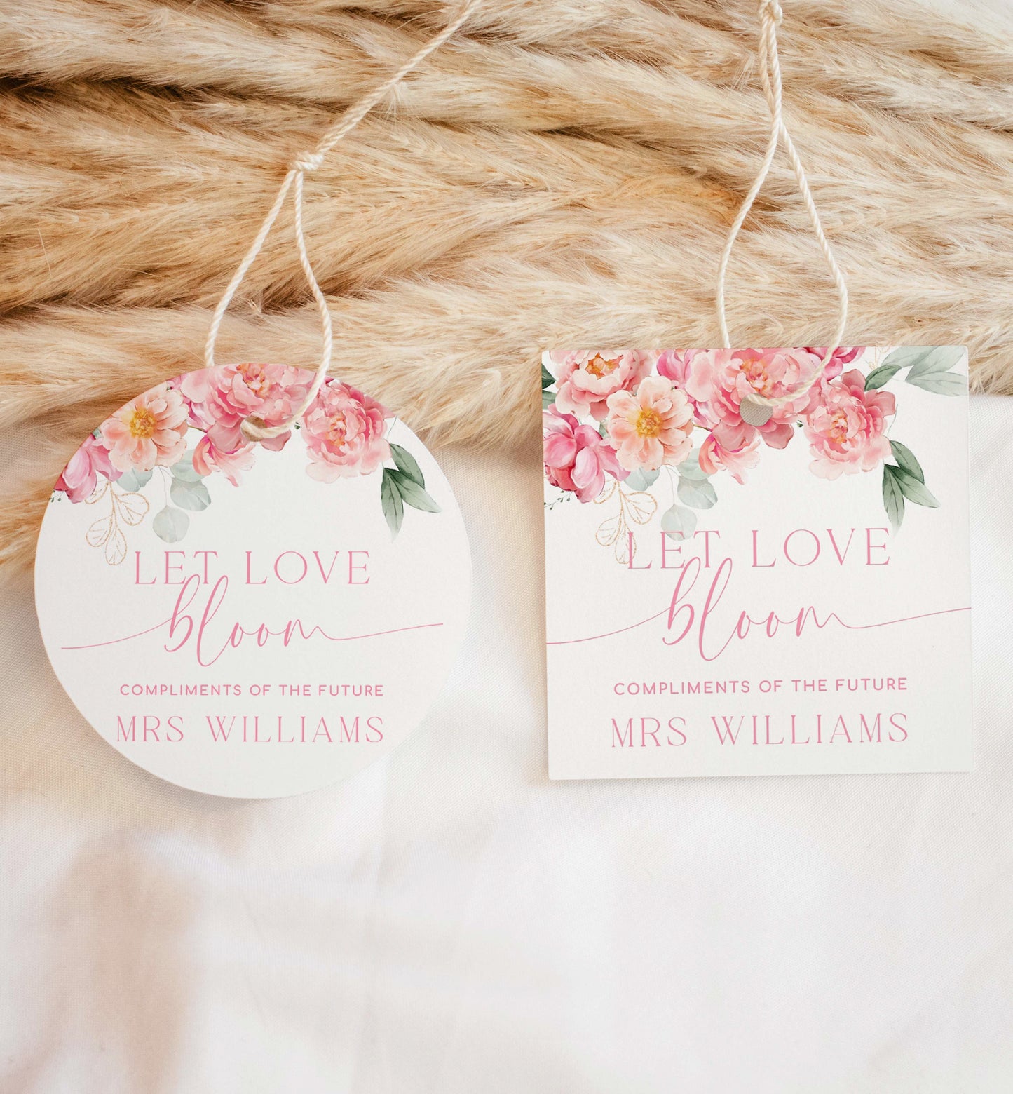Printable Bouquet Bar Sign, Flower Bar Sign, Bridal Shower Bouquet Station Sign, Hot Pink Peony, Blush Floral Flower Favor Sign, Piper