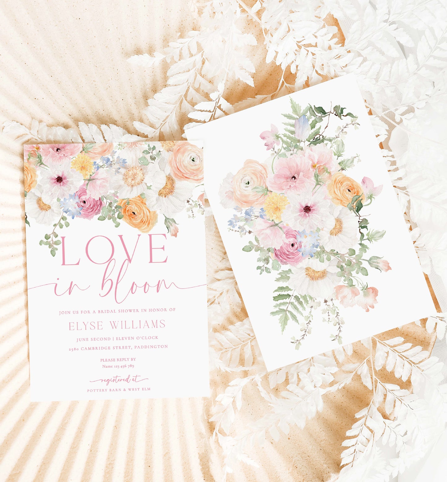 Love In Bloom Bridal Shower Invitation Template, Printable Spring Floral Bridal Shower Invite, Boho Wildflower Bridal Shower Invite, Hens Party Invitation, Pink Floral Bridal Shower, Millie