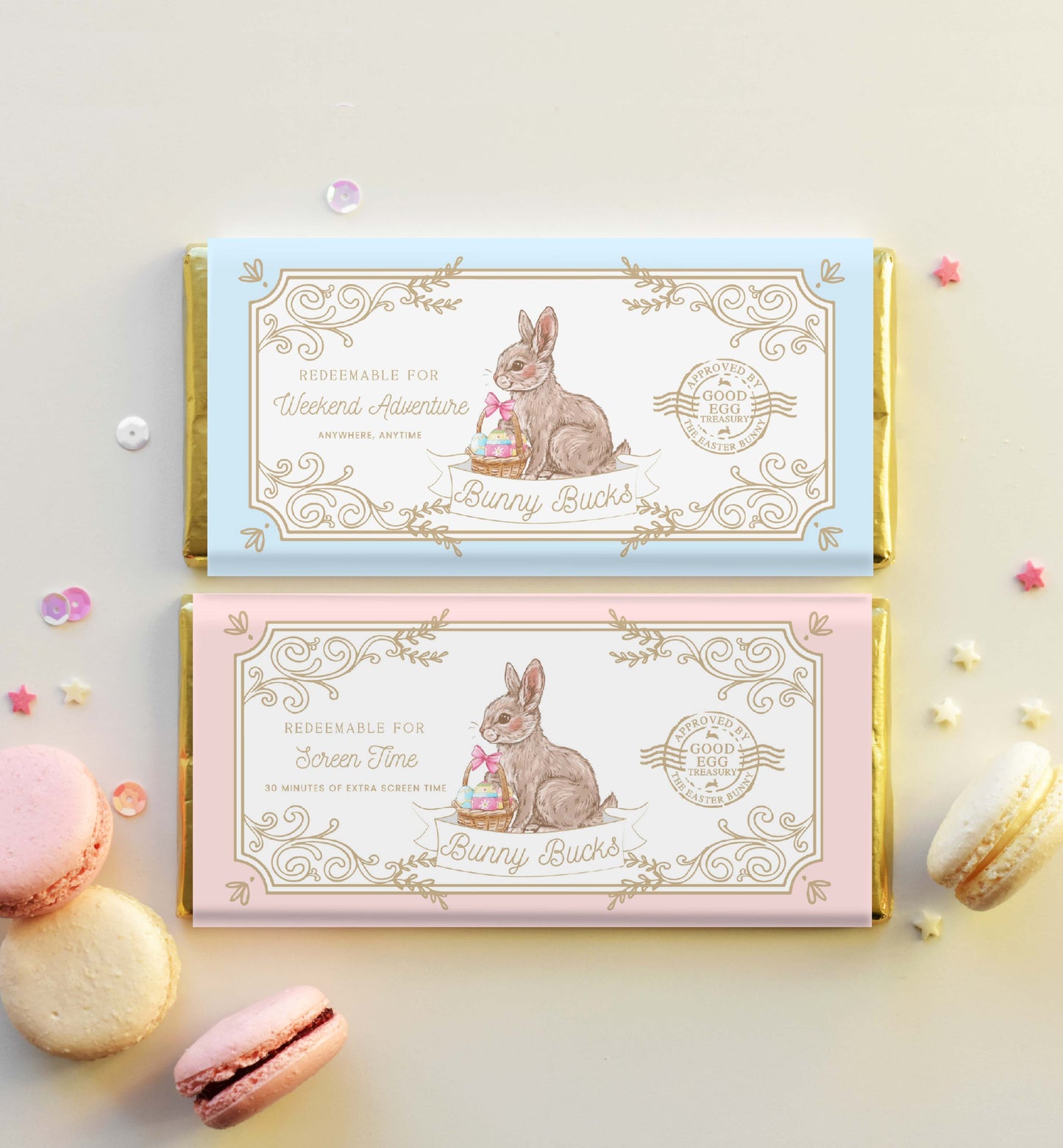 Printable Easter Bunny Bucks Chocolate Wrapper, Easter Coupon, Easter Egg Hunt Gift, Easter Play Money, Easter Egg Filler, Kids Classroom