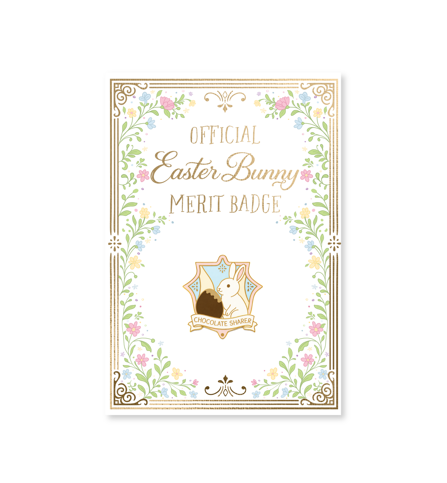 Chocolate Sharer Easter Merit Badge Enamel Pin