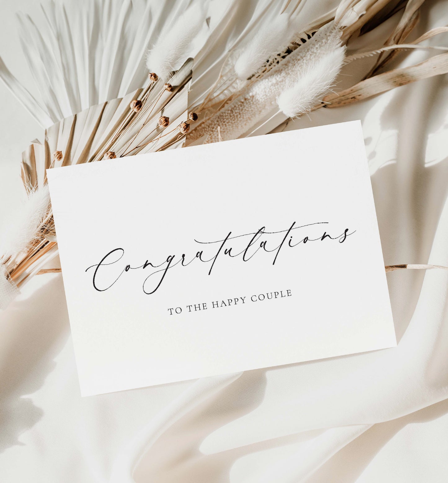 Congratulations To The Happy Couple Wedding Day Card, Minimalist Wedding Wishing Well Gift Card, Wedding Keepsake Card, Ivory, Ellesmere