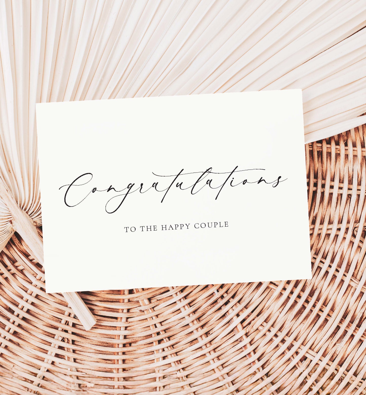 Congratulations To The Happy Couple Wedding Day Card, Minimalist Wedding Wishing Well Gift Card, Wedding Keepsake Card, Ivory, Ellesmere