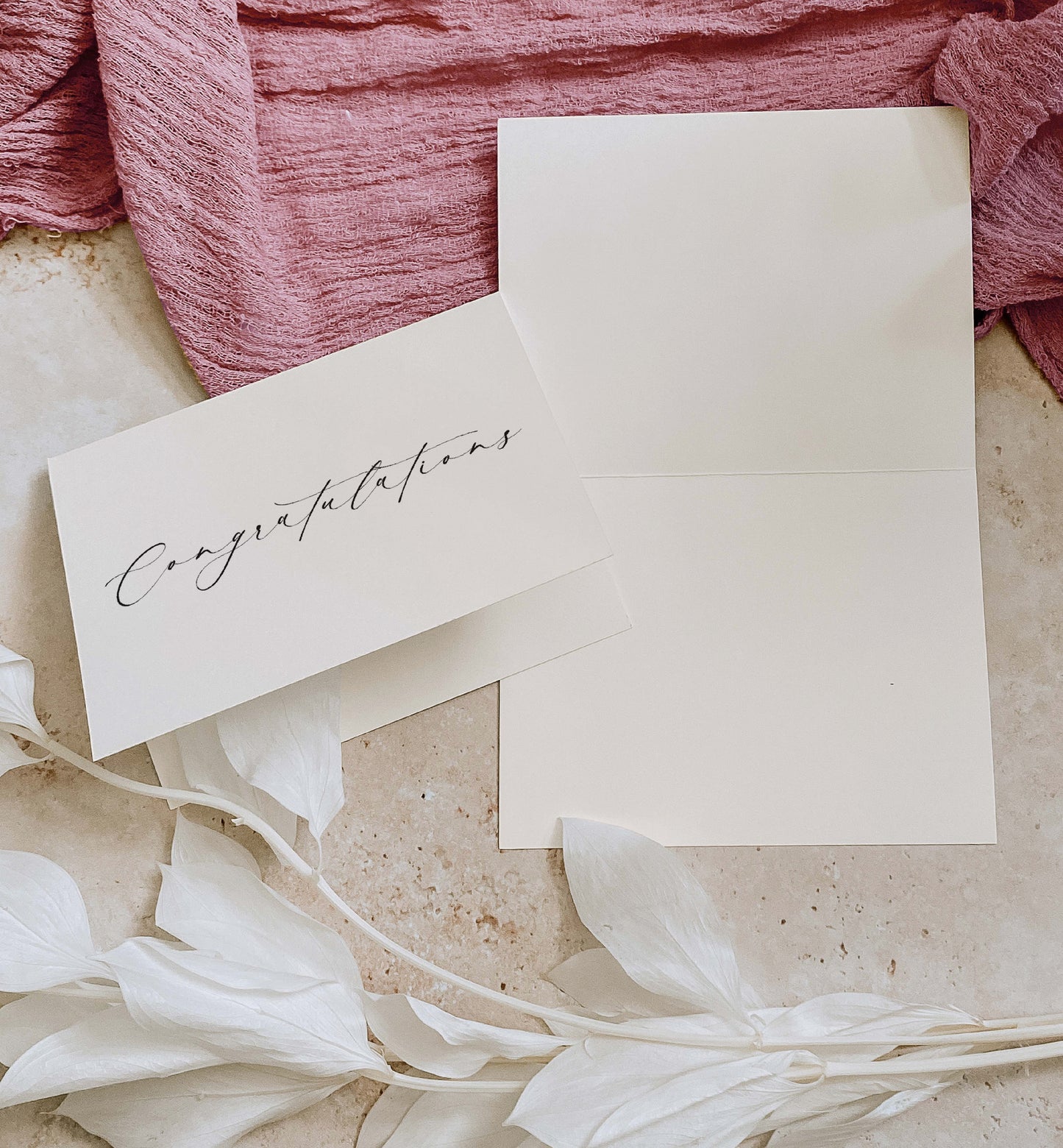 Congratulations Card, Minimalist Wedding Wishing Well Gift Card, Engagement Card, Graduation Card, Baby Shower Card, Ivory, Ellesmere