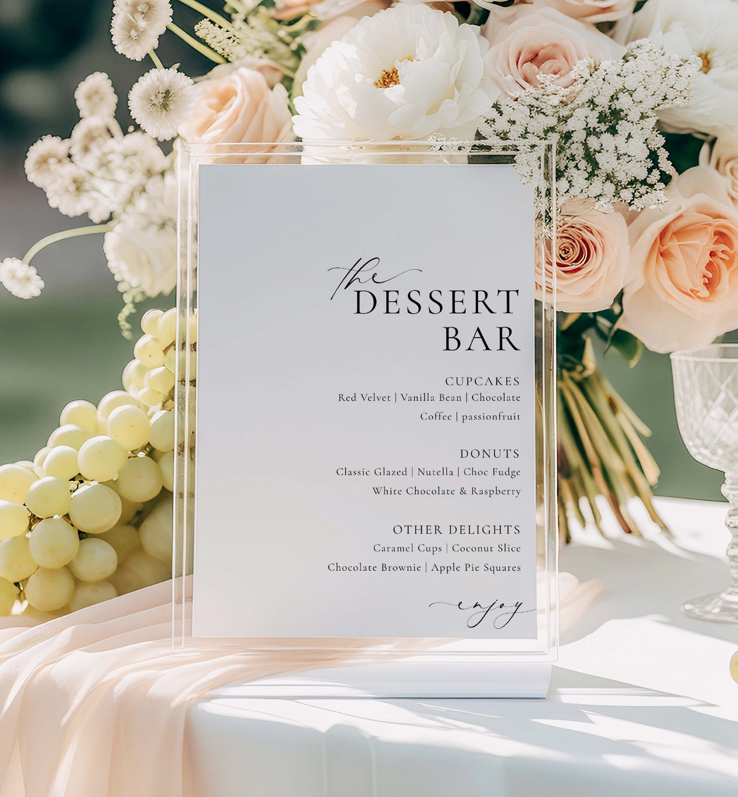 Printable Dessert Bar Sign, Minimalist Wedding Dessert Table Sign, Sweet Station Sign, Wedding Signage, Ellesmere