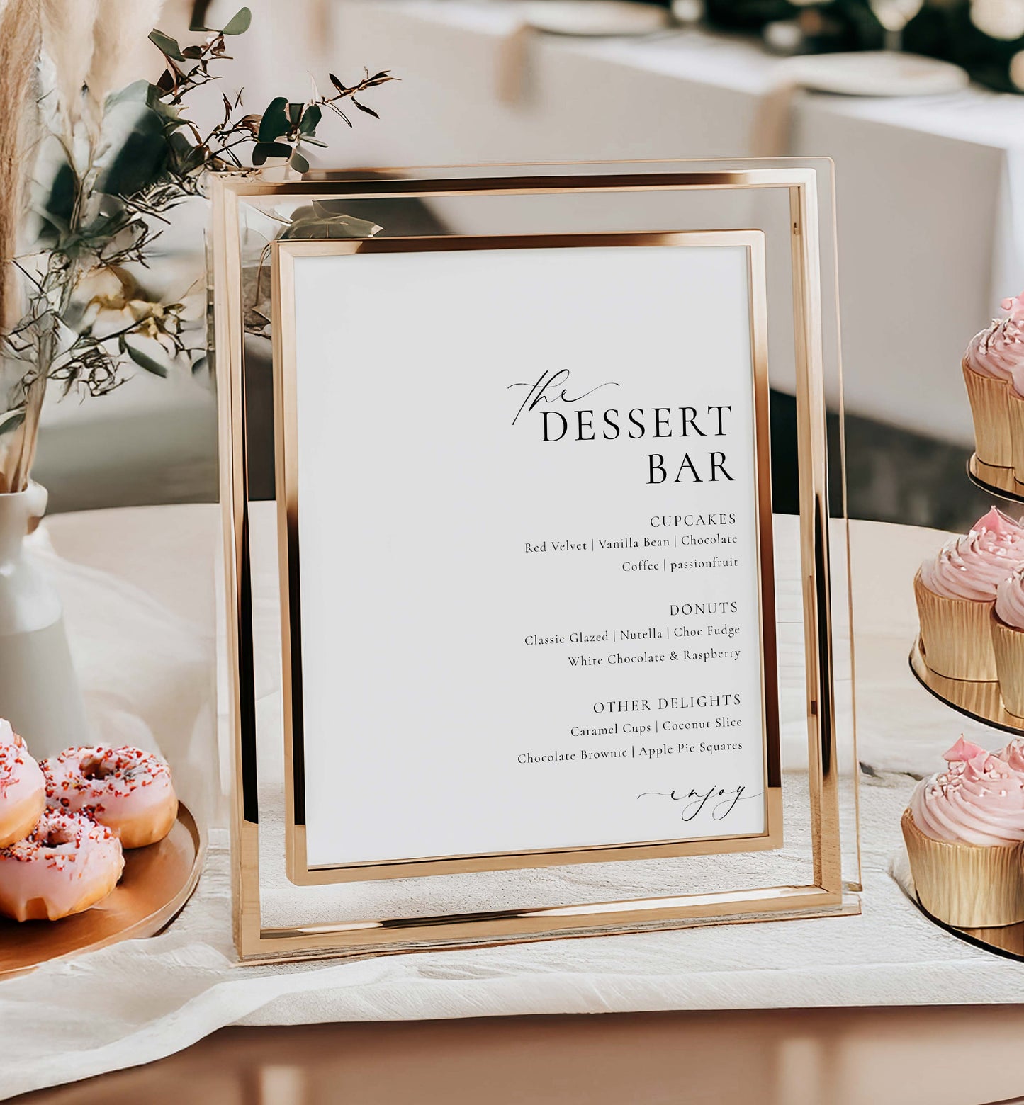 Printable Dessert Bar Sign, Minimalist Wedding Dessert Table Sign, Sweet Station Sign, Wedding Signage, Ellesmere
