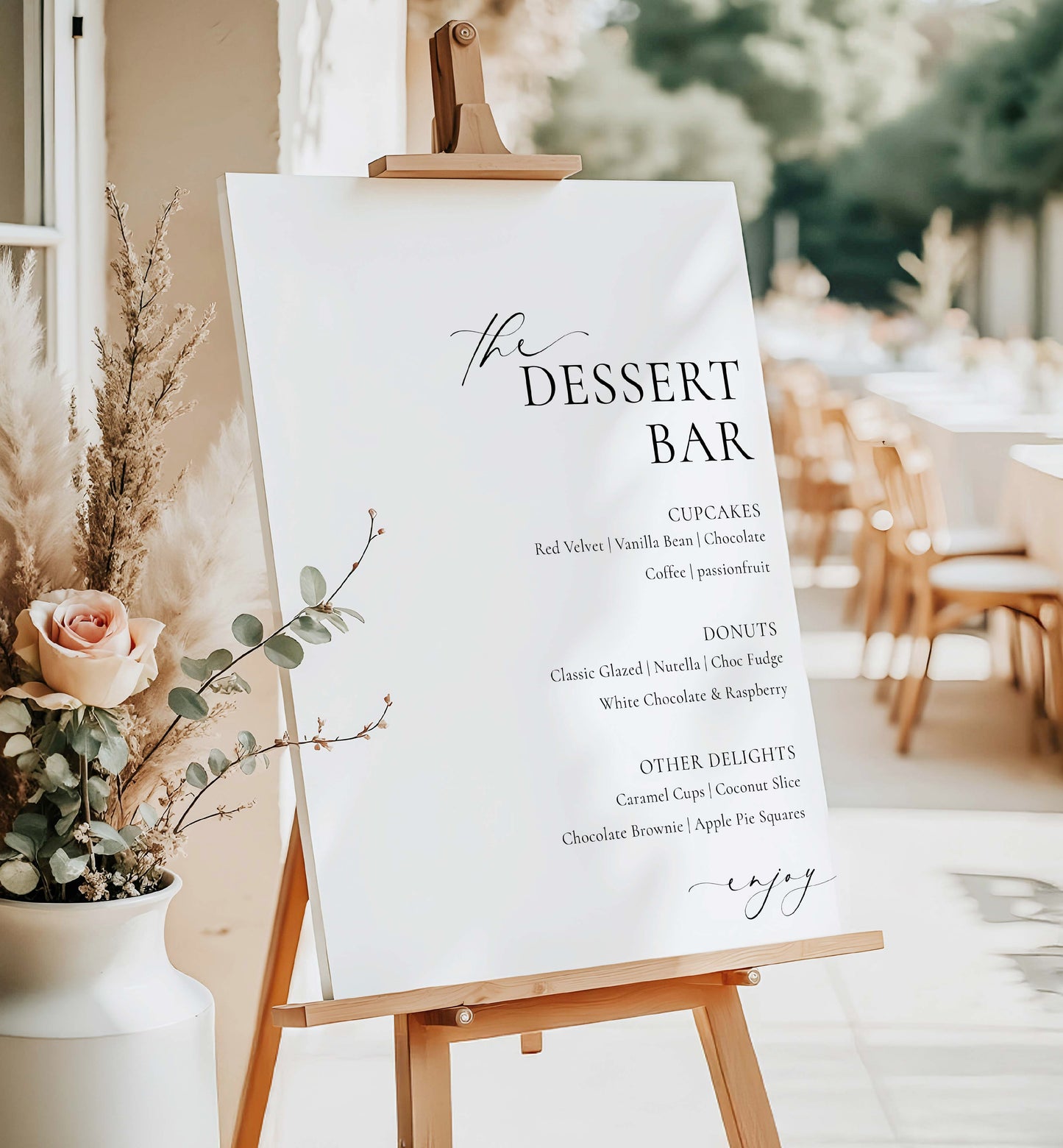 Printable Dessert Bar Sign, Minimalist Wedding Dessert Table Sign, Sweet Station Sign, Wedding Signage, Ellesmere
