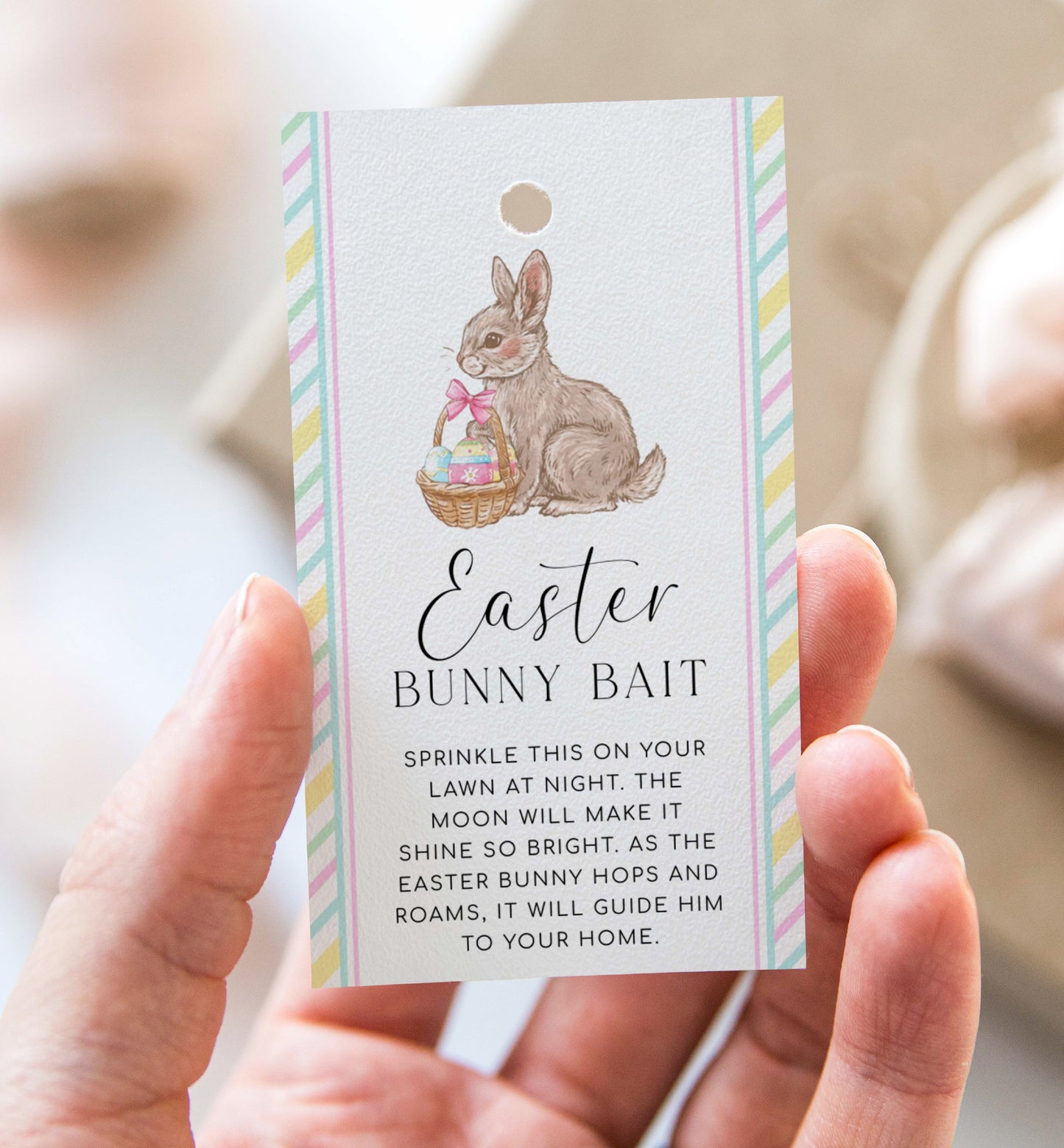 Printable Easter Bunny Bait Tag Template, Easter Basket Tag, Easter Gift Tag, Easter Egg Hunt Tag, Easter Bunny Food Tag, Bunny Gift Tag