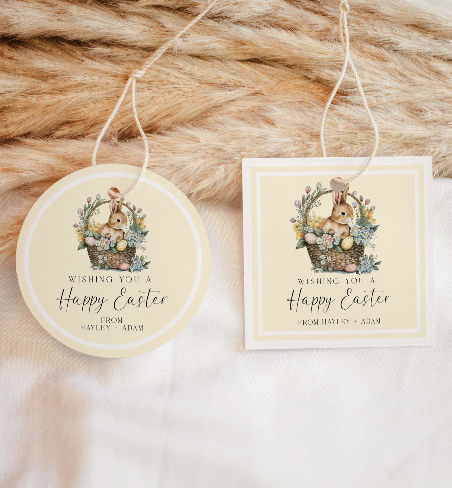 Printable Happy Easter Gift Tag Template, Easter Hunt Tag, Easter Basket, Easter Treat Tag, Easter Brunch Thank You, Easter Bunny Tag