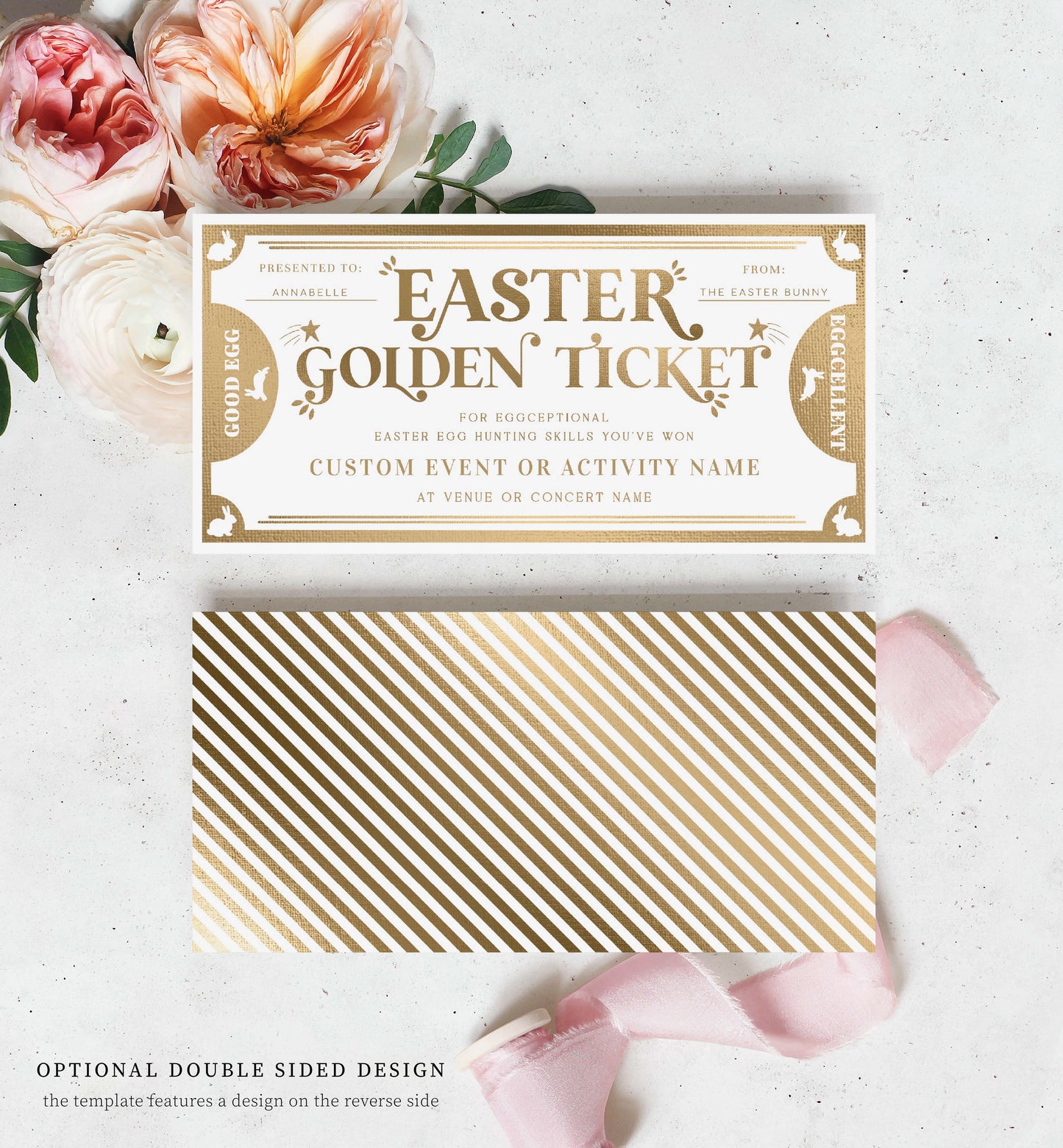 Easter Egg Hunt Gift Voucher Template, Printable Gift Certificate, Easter Golden Ticket, Easter Present, Easter Gift Coupon