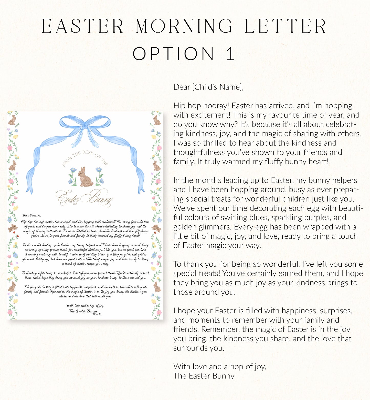Personalised Letter From The Easter Bunny, Addressed Envelope and Bunny Mail Postage Stamps, Easter Basket Gift, Easter Present