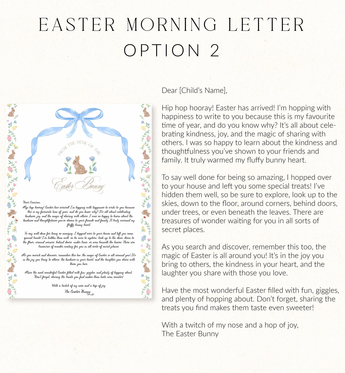 Personalised Letter From The Easter Bunny, Addressed Envelope and Bunny Mail Postage Stamps, Easter Basket Gift, Easter Present