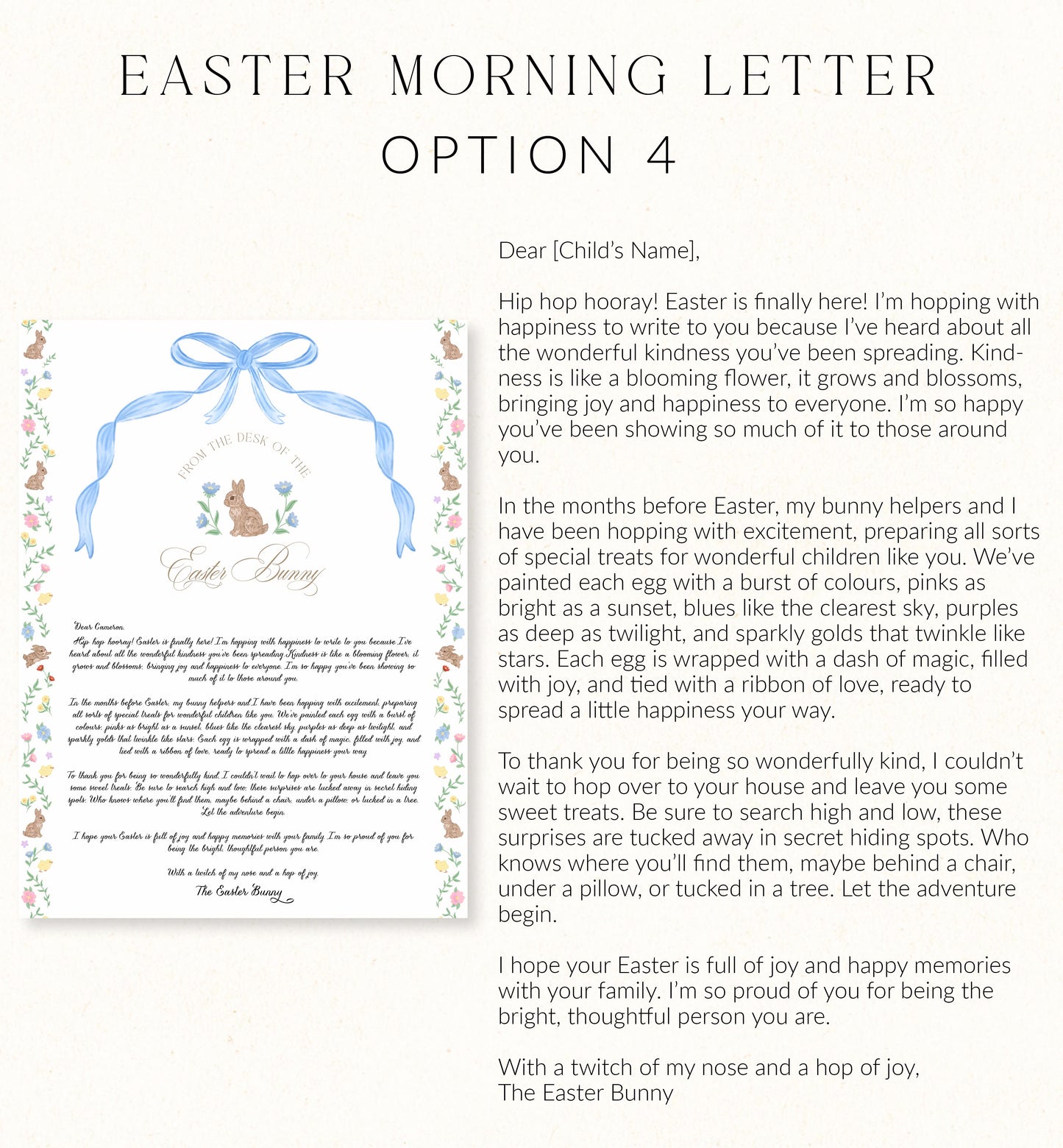 Personalised Letter From The Easter Bunny, Addressed Envelope and Bunny Mail Postage Stamps, Easter Basket Gift, Easter Present
