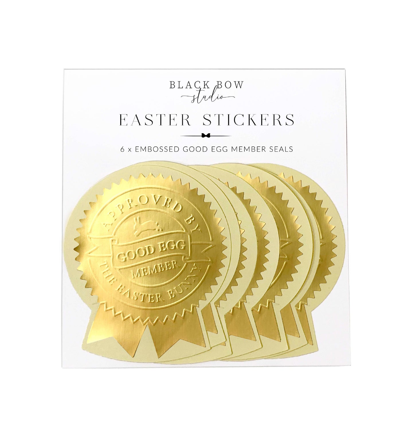 Set of 6 Good Egg Member Gold Embossed Easter Stickers, Letter From The Easter Bunny Sticker, Easter Basket Wrapping