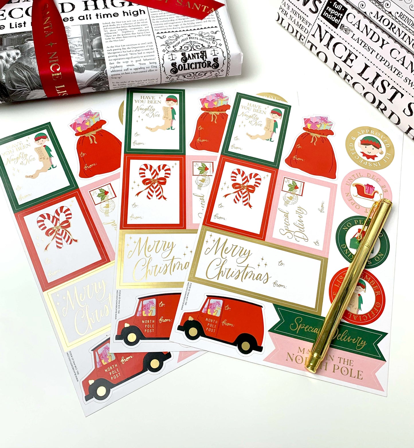 Elf Christmas Gift Tag Stickers | Set of 36