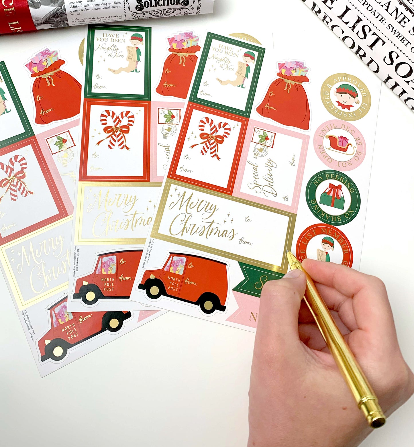 Elf Christmas Gift Tag Stickers | Set of 36