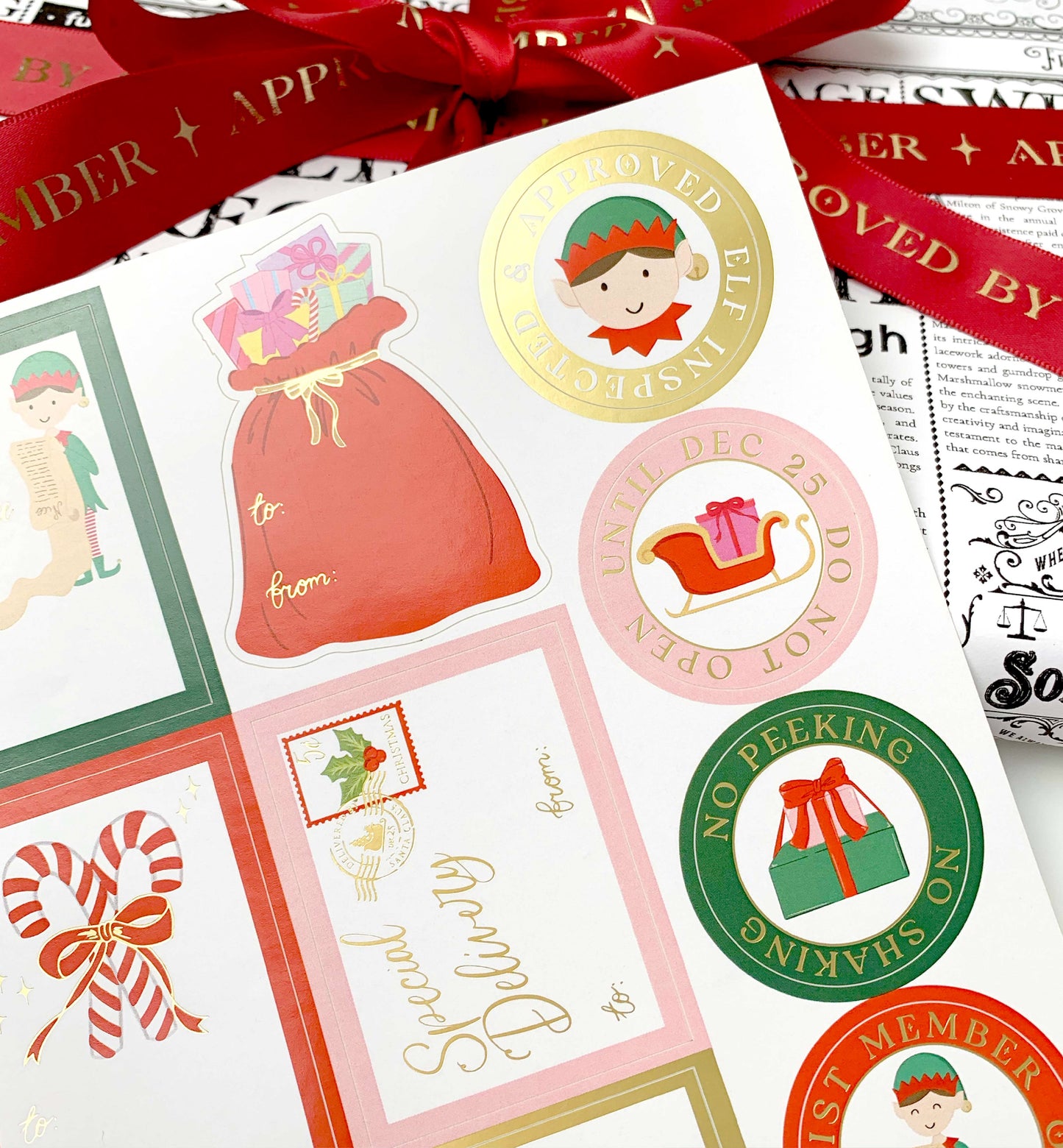 Elf Christmas Gift Tag Stickers | Set of 36
