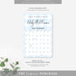 Gingham Blue | Printable Arrival Date Baby Shower Game Sign Template