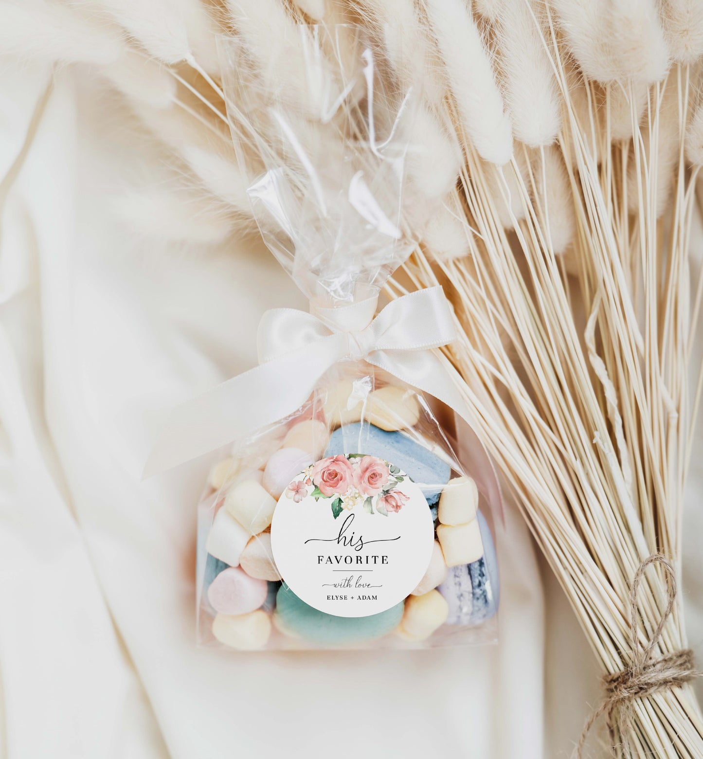 Darcy Floral Pink | Printable His & Her Favourite Favour Tag Template