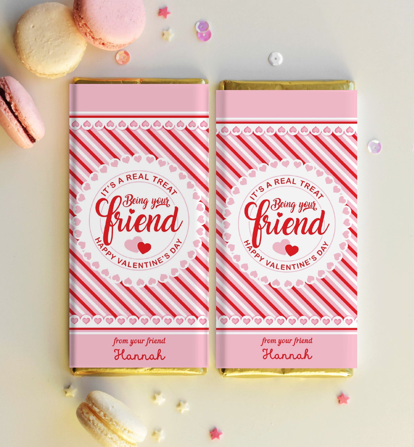 Printable Valentine's Day Chocolate Wrappers Template, It's A Real Treat Chocolate Wrapper, Classroom Valentine's Treat, Friend Valentine