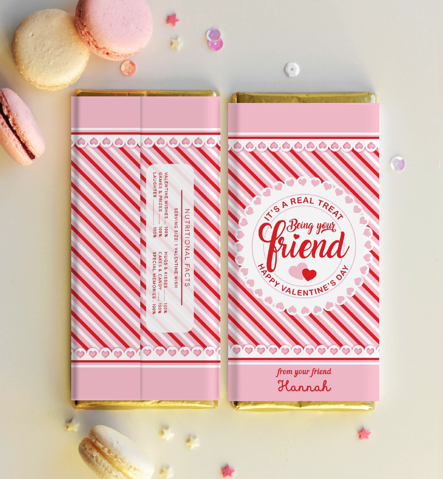 Printable Valentine's Day Chocolate Wrappers Template, It's A Real Treat Chocolate Wrapper, Classroom Valentine's Treat, Friend Valentine