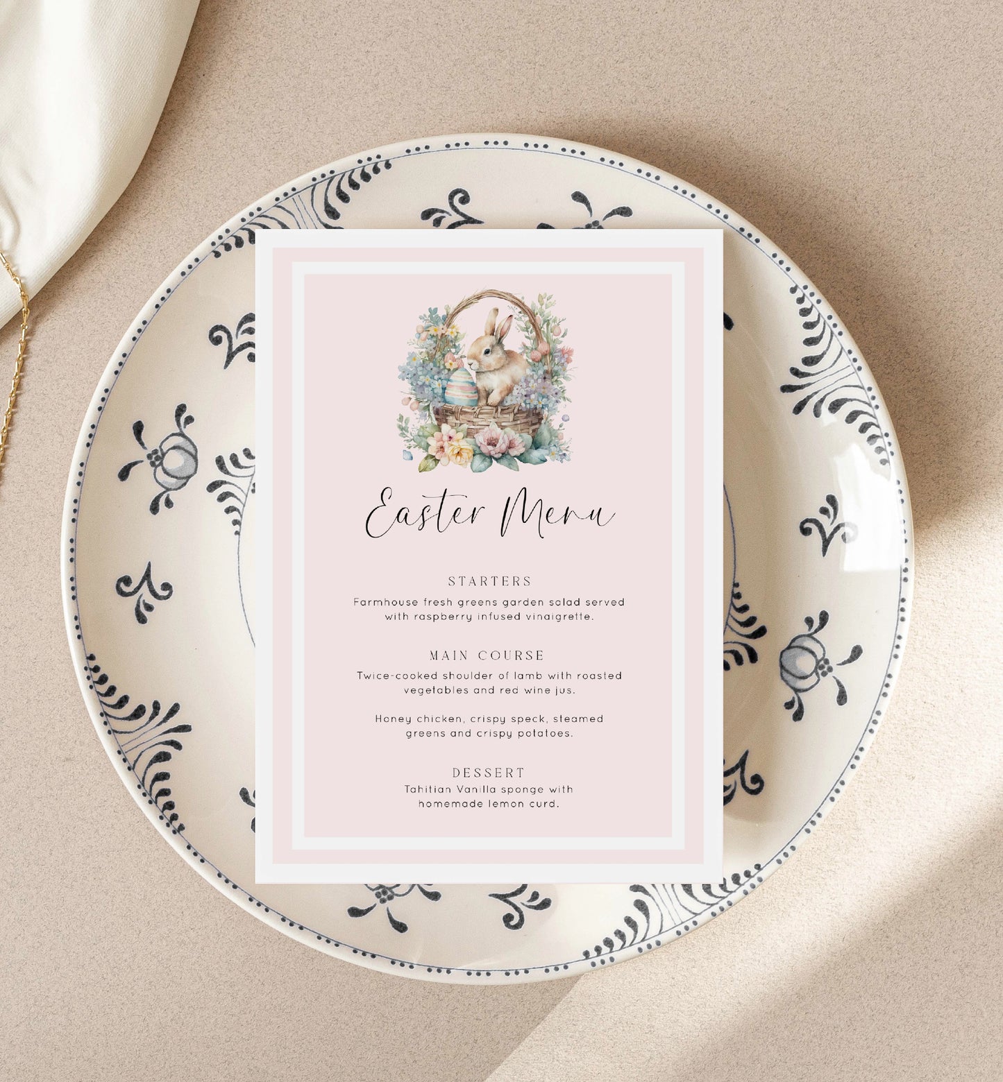 Printable Easter Menu Template, Easter Brunch Menu, Easter Lunch menu, Easter Dinner Menu, Easter Bunny, Easter Egg Hunt, Easter Picnic