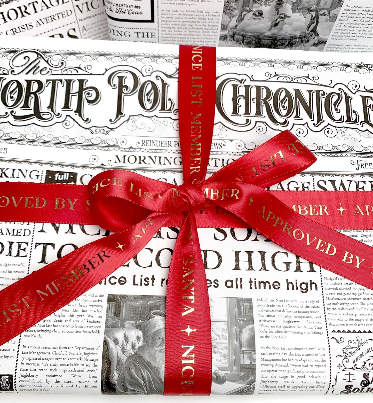 Nice List Member Christmas Pink Satin Ribbon - 3m