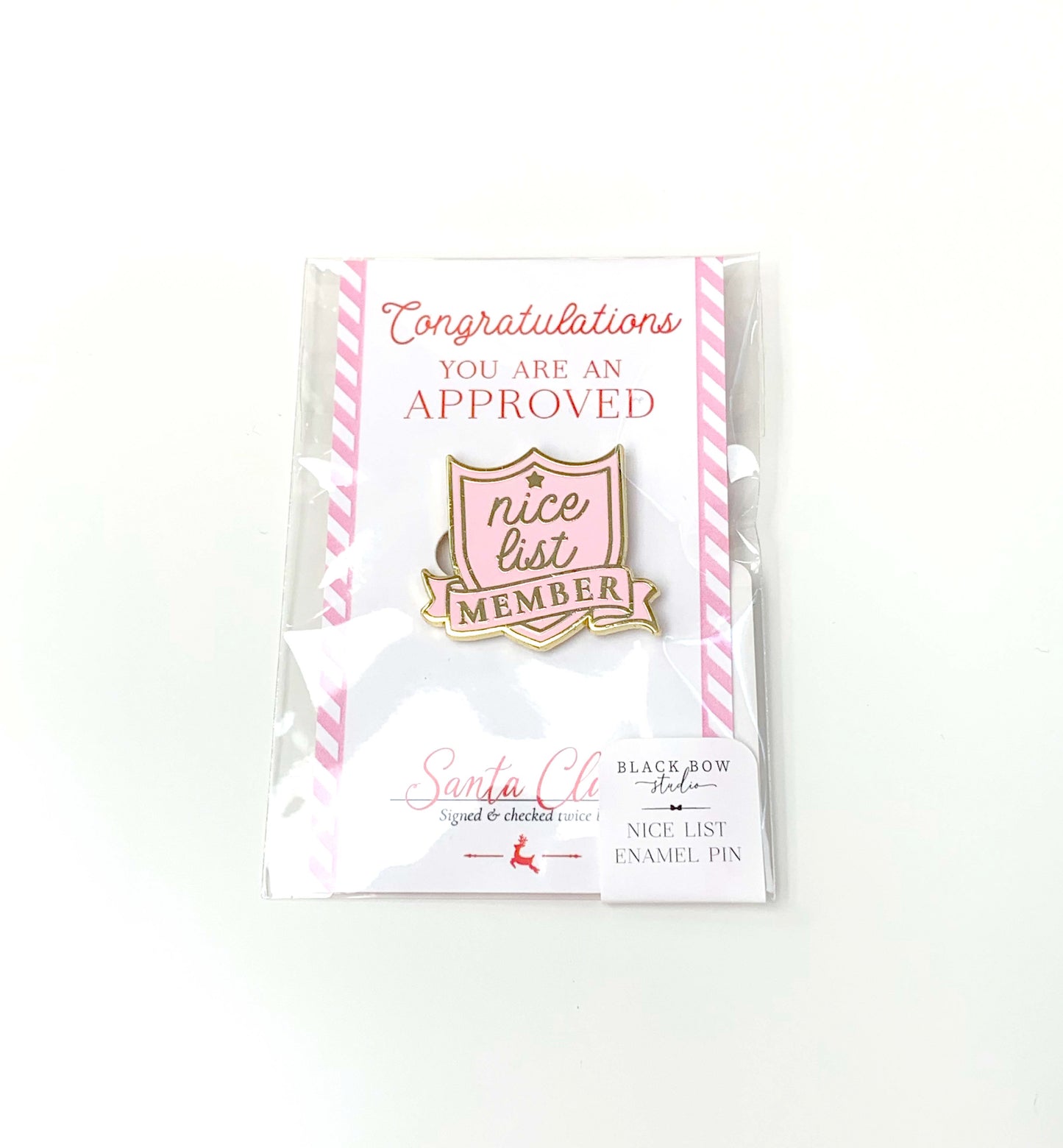 Nice List Member Pink Gold | Christmas Enamel Pin Badge