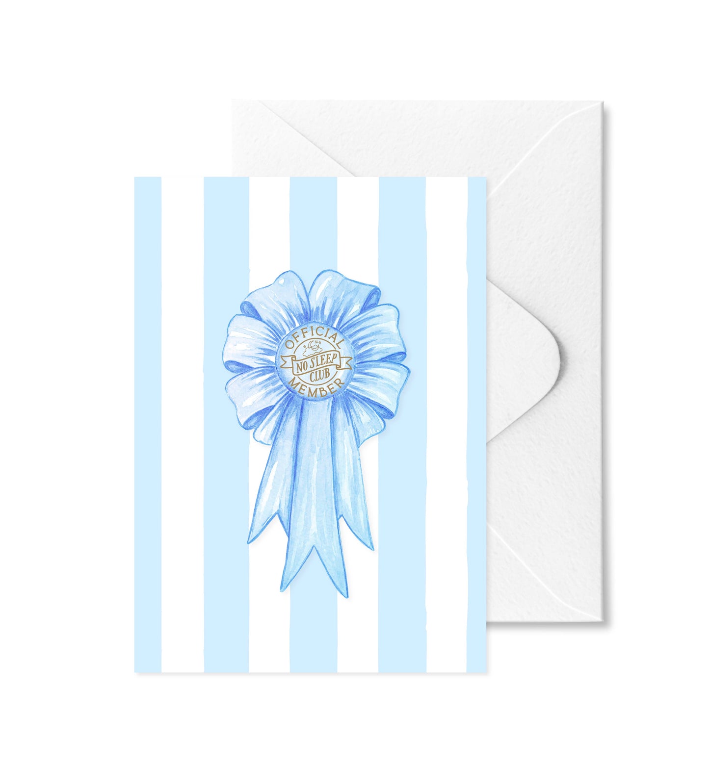 No Sleep Club Member Blue Rosette Greeting Card