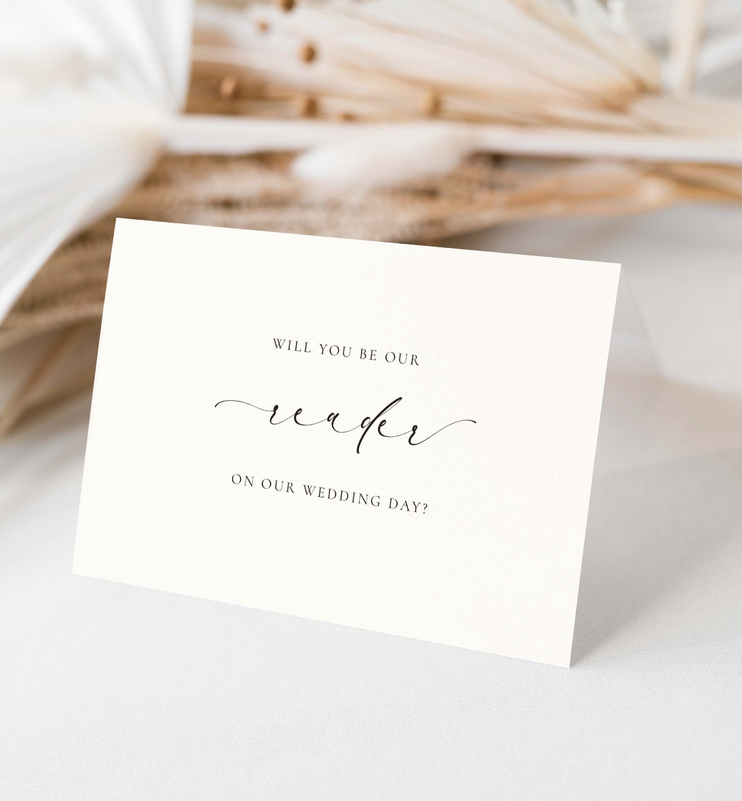 Will You Be Our Reader Card, Wedding Reader Proposal Card, Minimalist Wedding Card, Wedding Proposal Card, Off White Ivory, Ellesmere