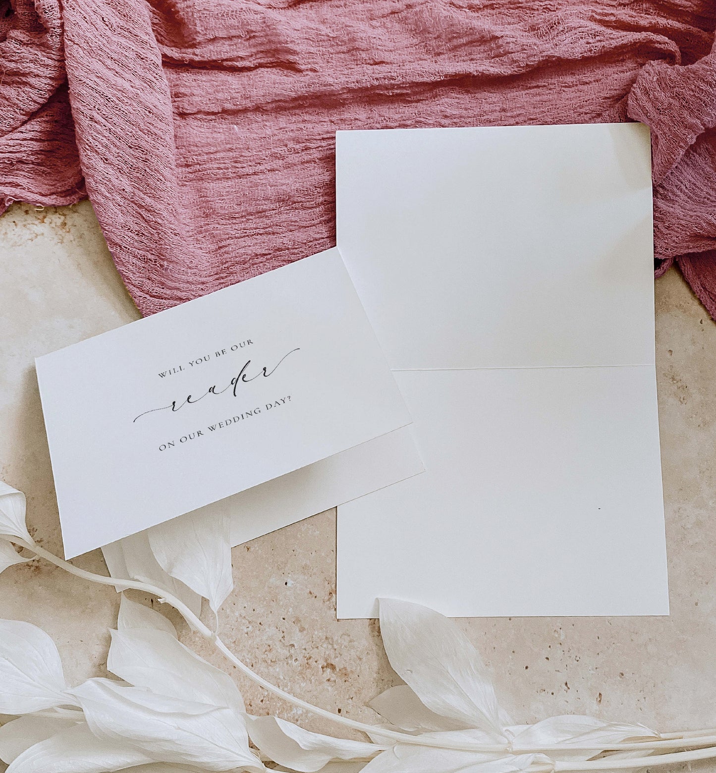 Will You Be Our Reader Card, Wedding Reader Proposal Card, Minimalist Wedding Card, Wedding Proposal Card, Off White Ivory, Ellesmere