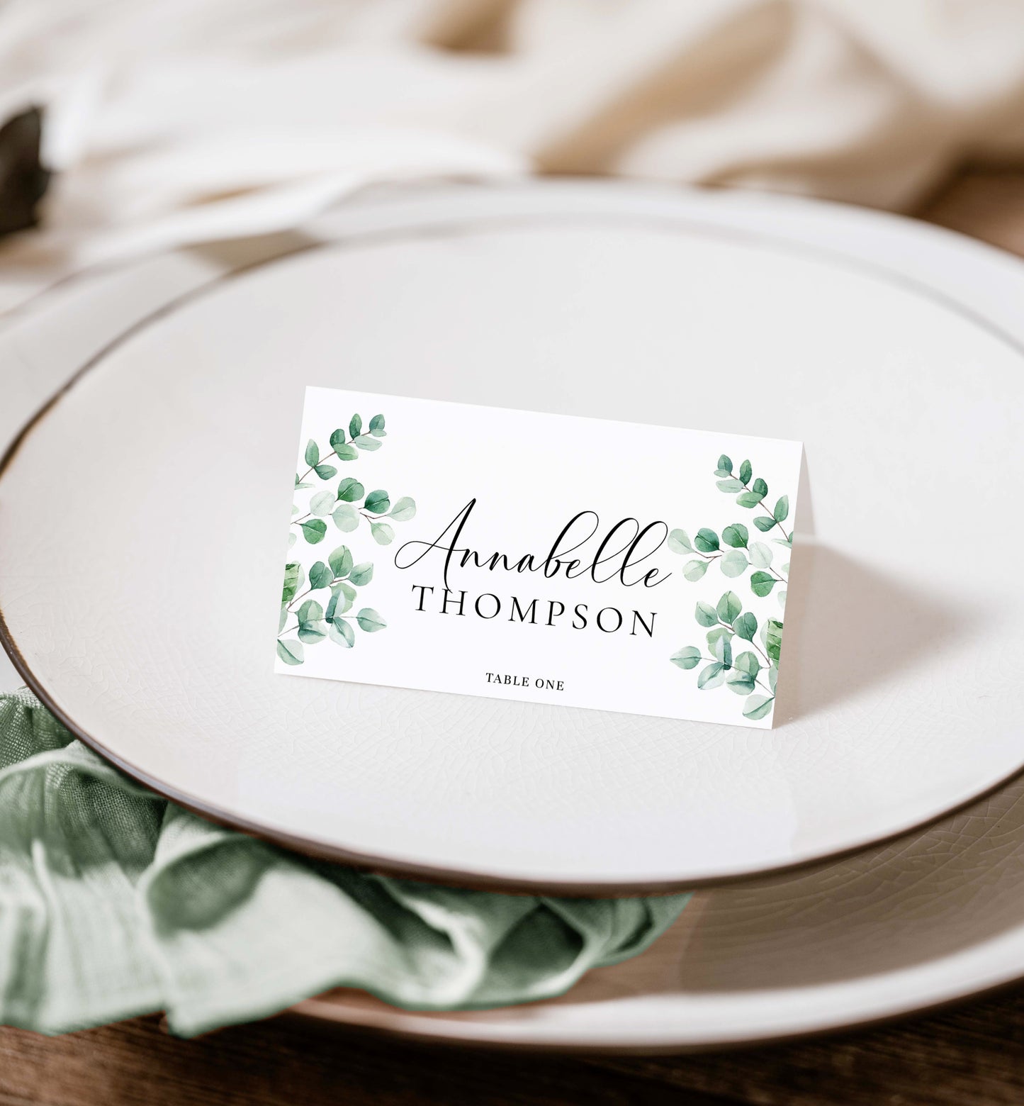 Ferras Greenery | Printable Place Cards Template