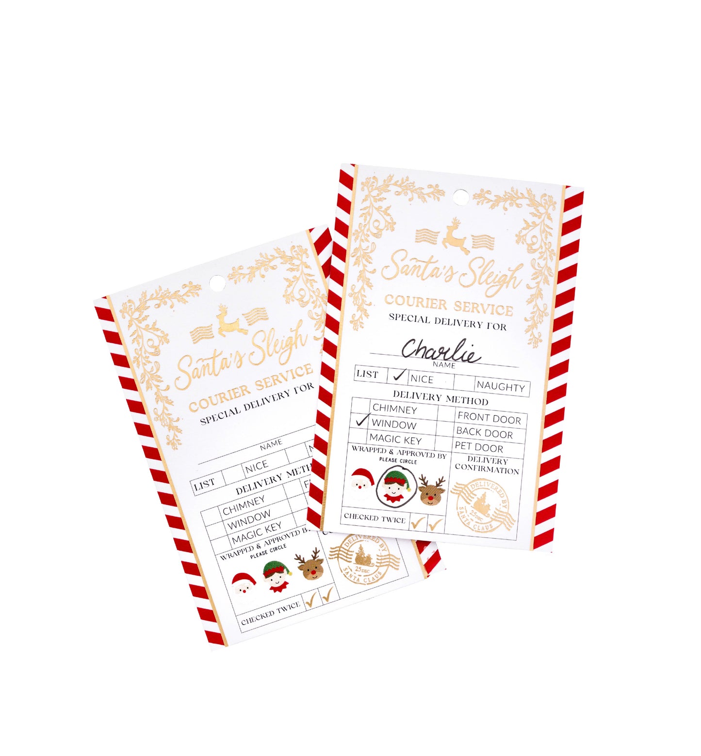 Santa's Sleigh Special Delivery Christmas Gift Tags Set of 6, Santa's Workshop Gift Tag Label, North Pole Express Gift Tag, Present Tags