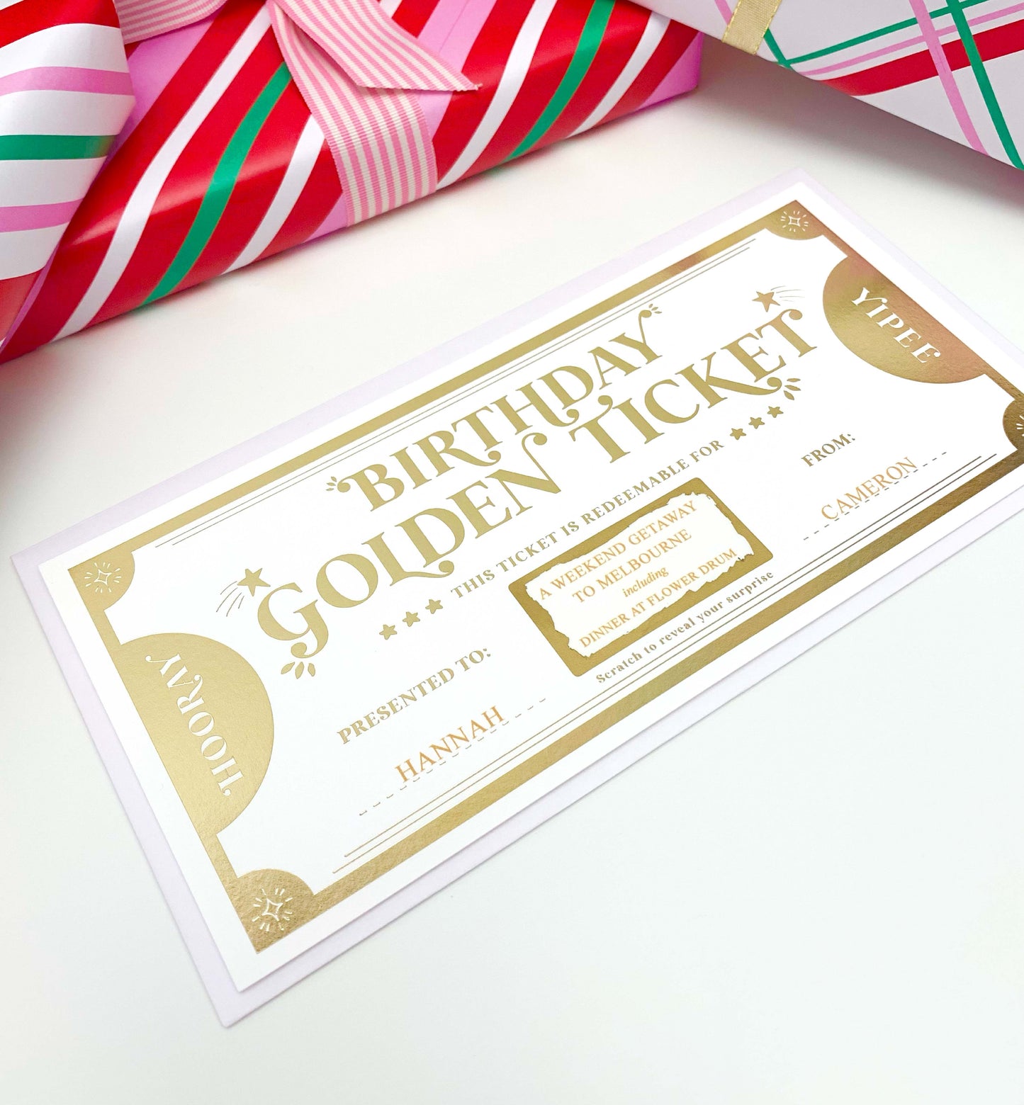 Golden Ticket Gold | Scratch-off Birthday Gift Voucher