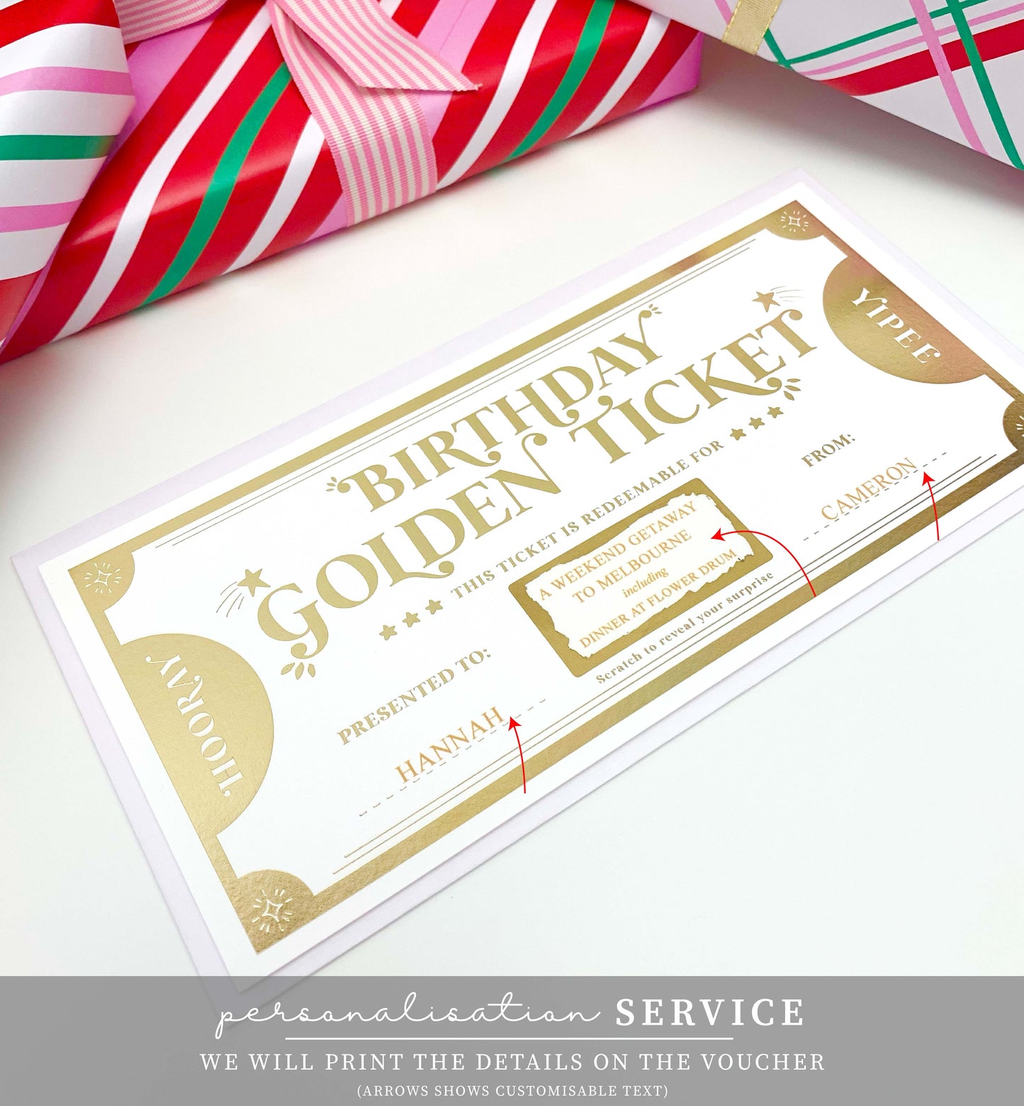 Golden Ticket Gold | Scratch-off Birthday Gift Voucher