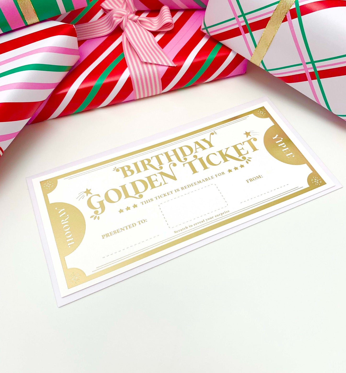 Golden Ticket Gold | Scratch-off Birthday Gift Voucher