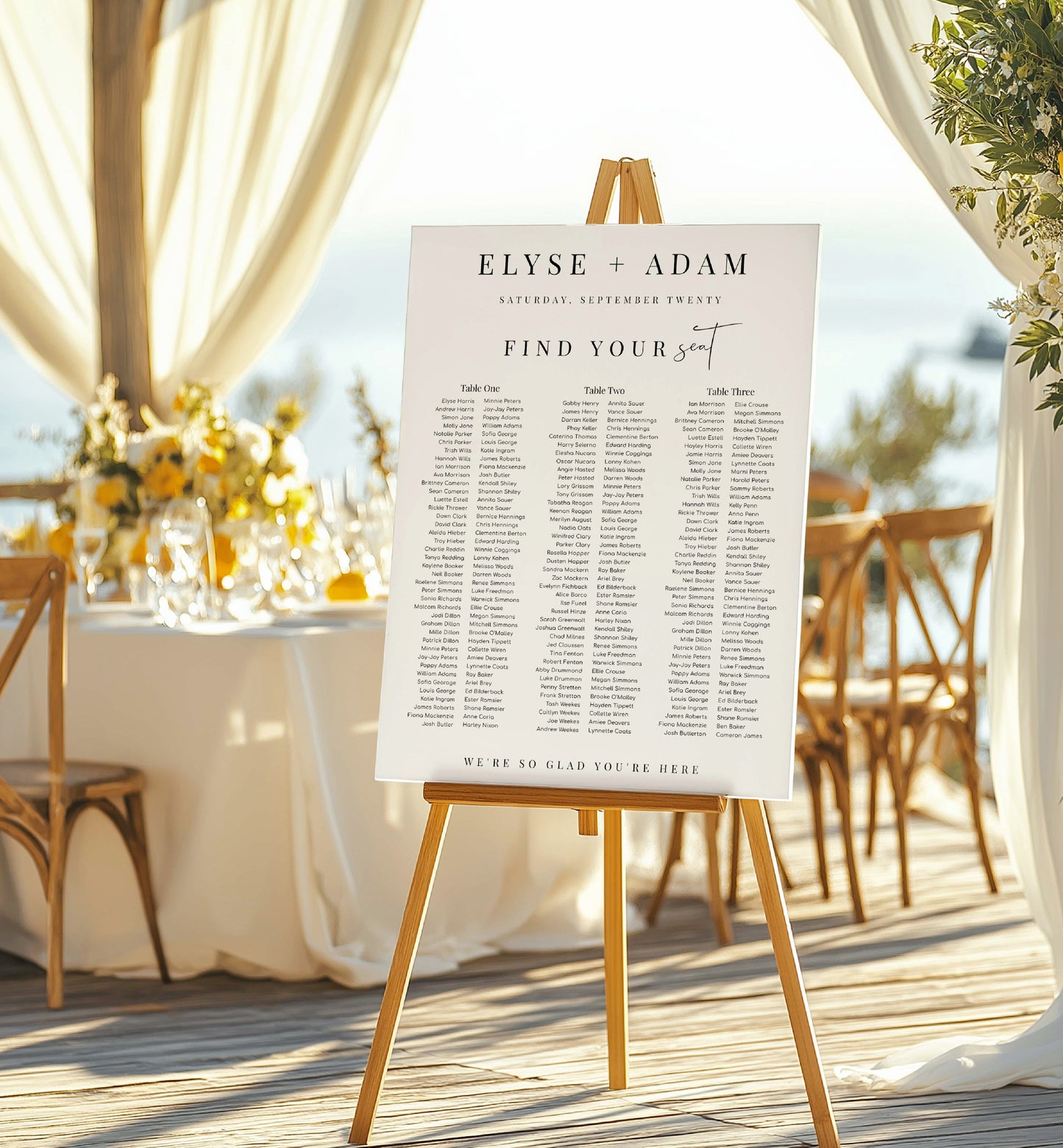 Printable Wedding 3 Banquet Table Seating Plan, Modern Minimal Editable Seating Chart Template, Guest List Seating Plan Poster, Estelle