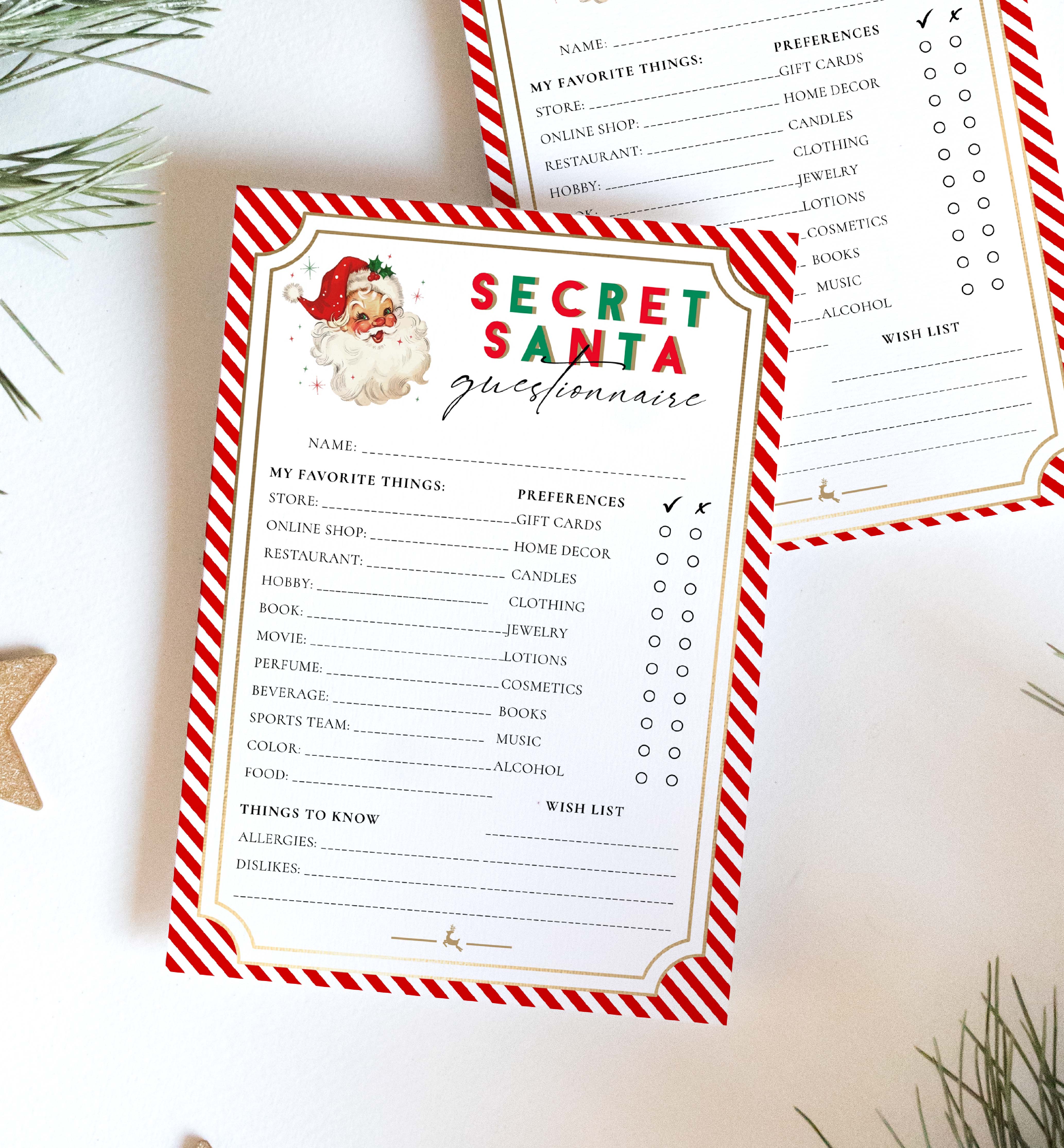 Secret Santa Forms