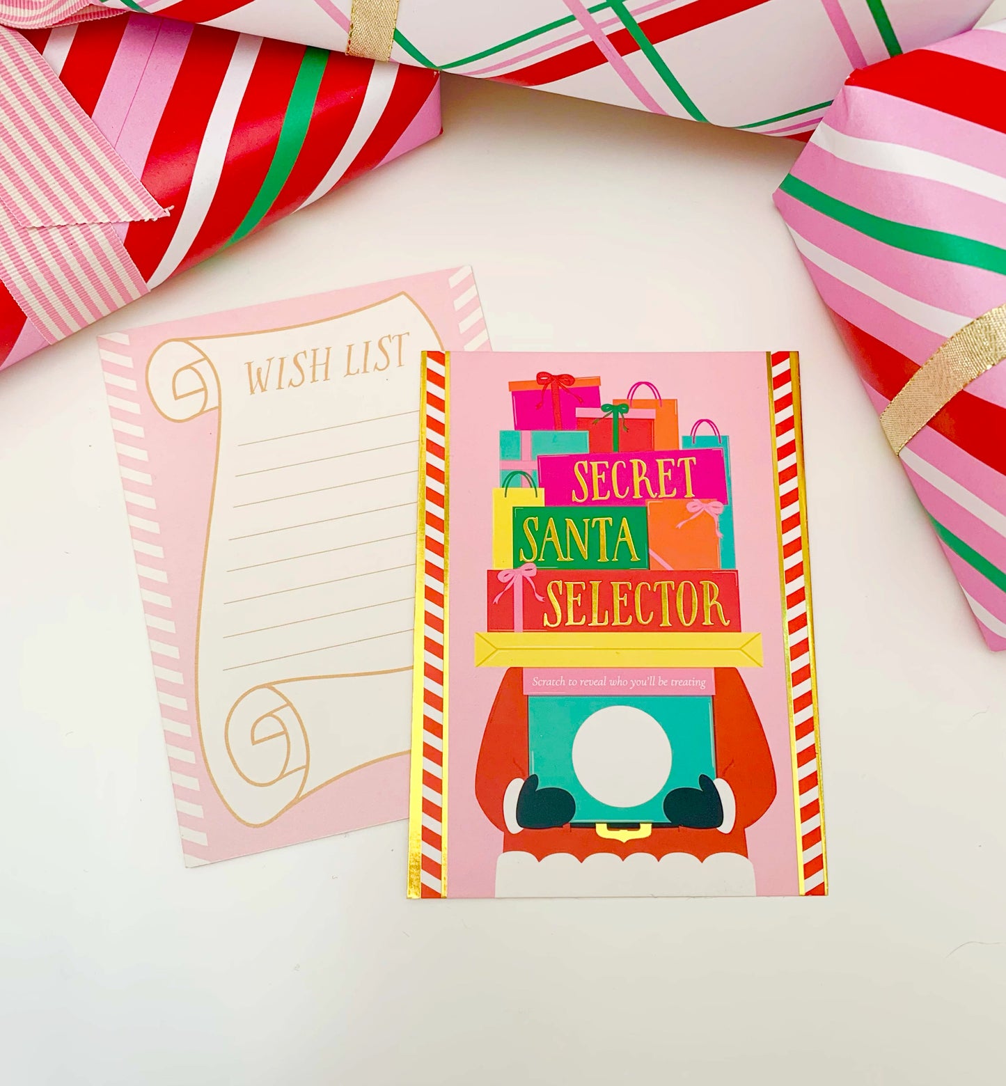Secret Santa Selector Set of 8 cards, Scratch-off Secret Santa Assignment Cards, Christmas Gift Exchange Game, Christmas, Gift List