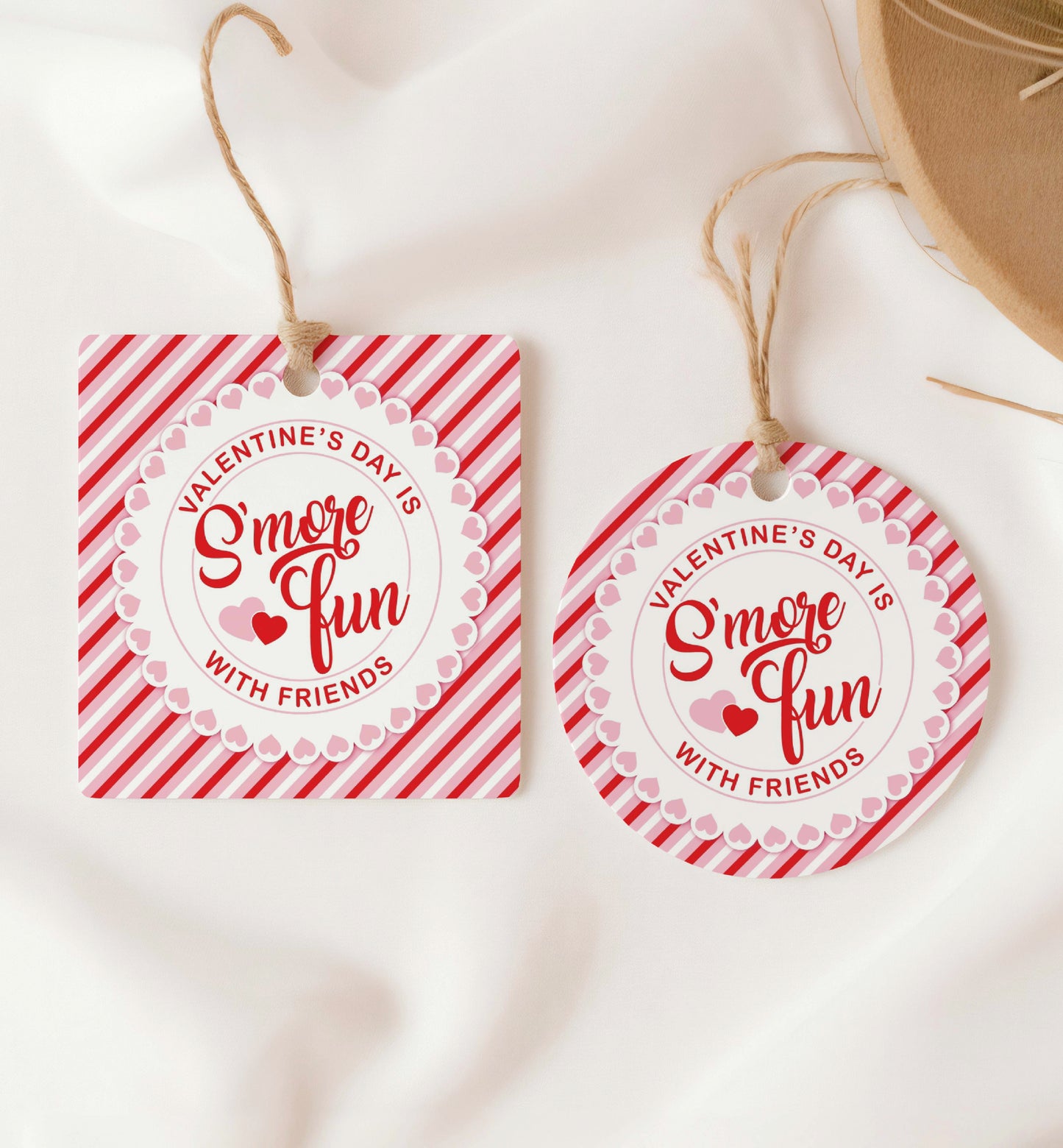Valentine's Day S'more Tag, Printable Valentine's Day Is S'more Fun With Friends Gift Tag, Friends Classroom Valentine Gift Tag