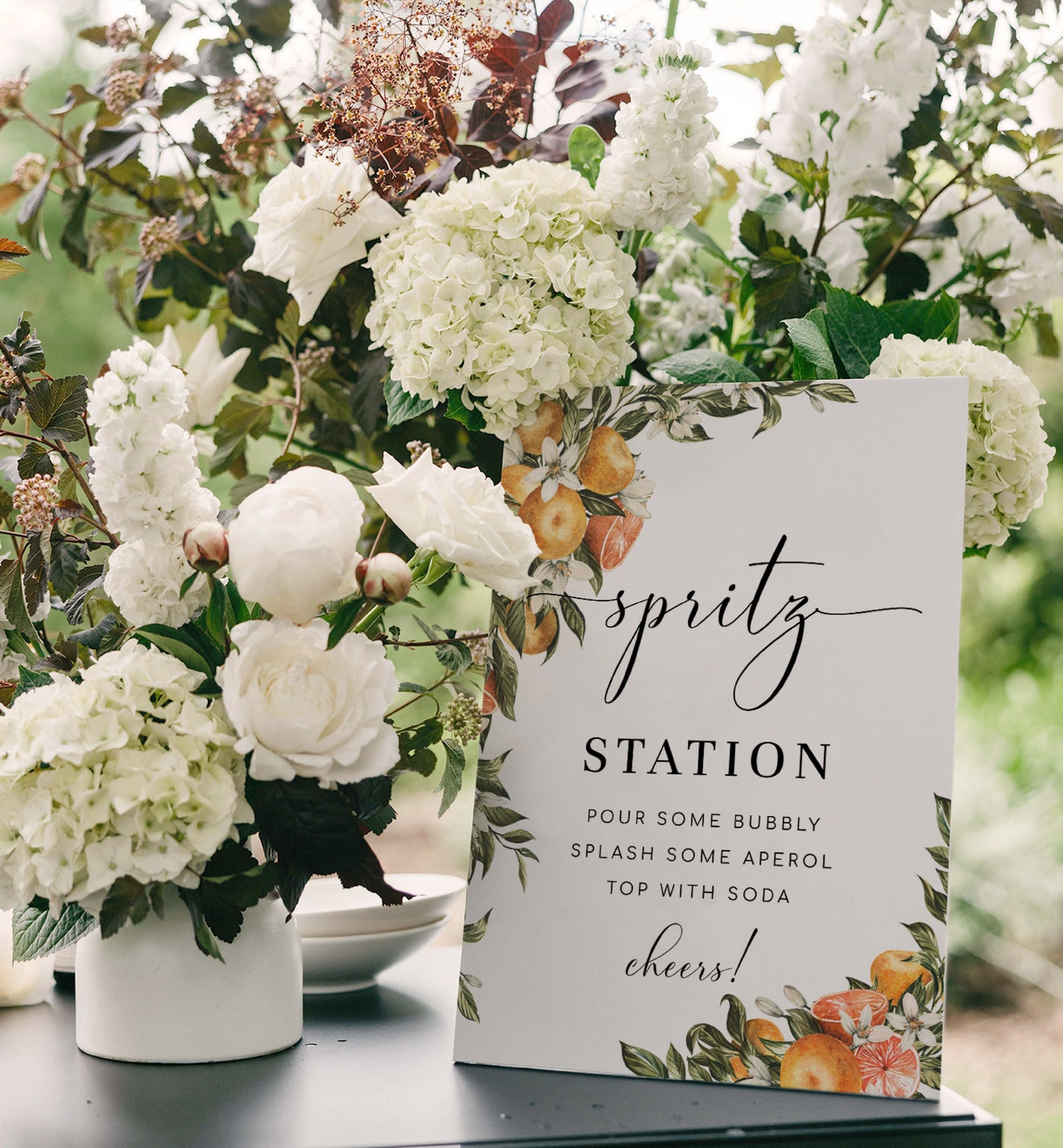 Spritz Station Sign, Printable Aperol Spritz Cocktail Sign, Italian Oranges, Wedding Cocktail Bar Sign, Signature Drinks Sign, Clementine