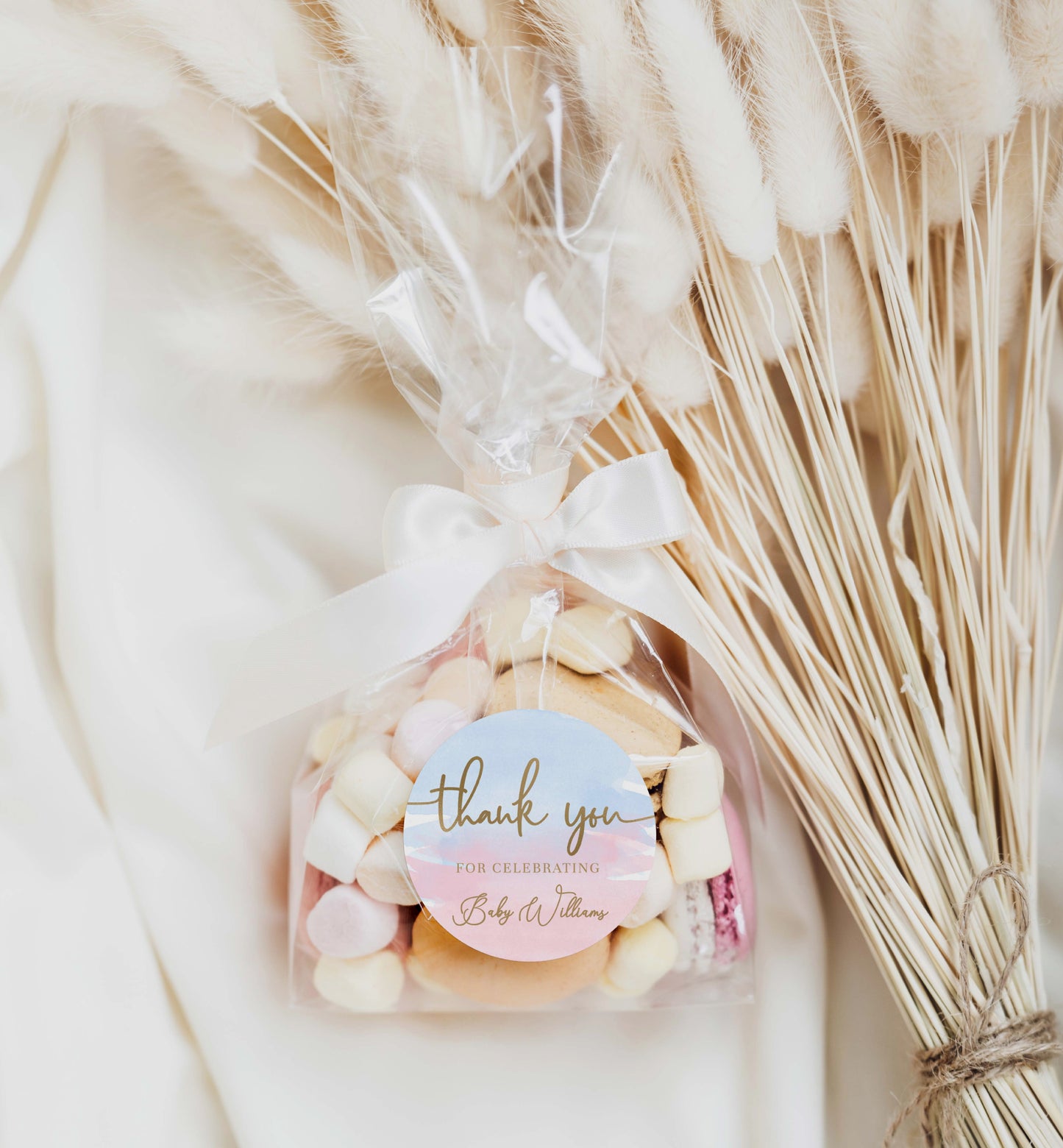 Watercolour Pink Blue | Printable Thank You Favour Tags