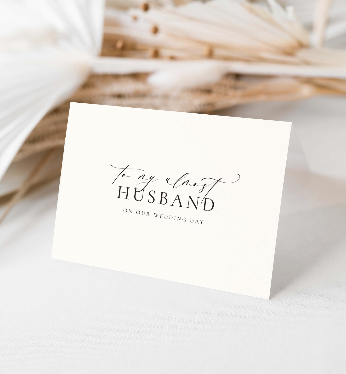 To My Almost Wife, My Almost Husband On Our Wedding Day Card, Off White Ivory, Minimalist Husband and Wife Card, Wedding Vows Card Ellesmere