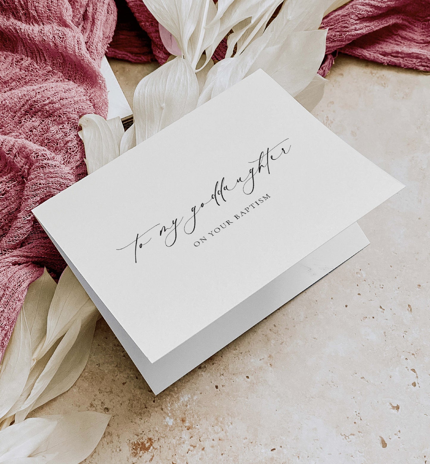 To My Goddaughter on Your Baptism Card, Godmother To Goddaughter Baptism Card, Godfather To Goddaughter Card, Off-White Ivory, Ellesmere