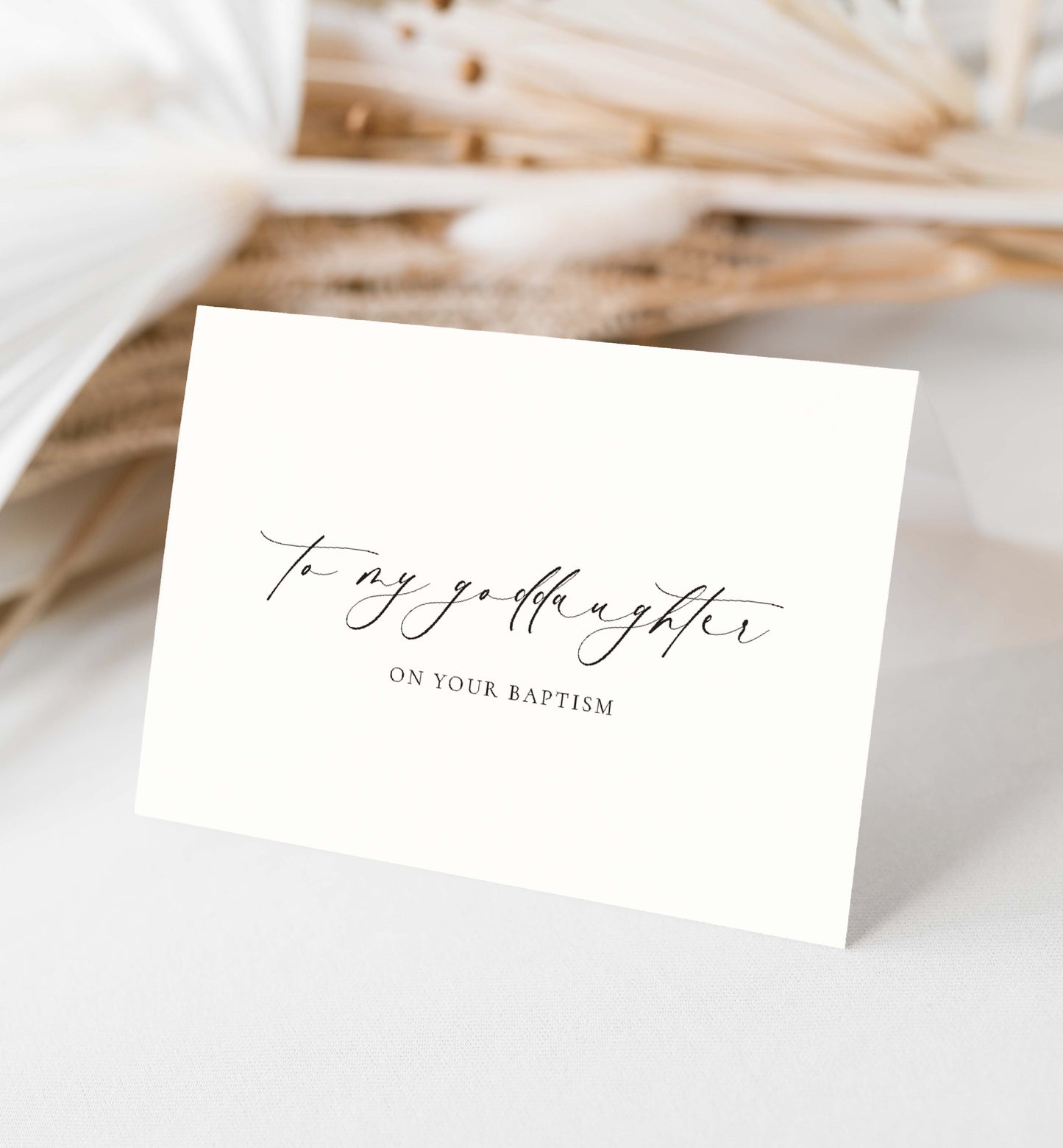To My Goddaughter on Your Baptism Card, Godmother To Goddaughter Baptism Card, Godfather To Goddaughter Card, Off-White Ivory, Ellesmere