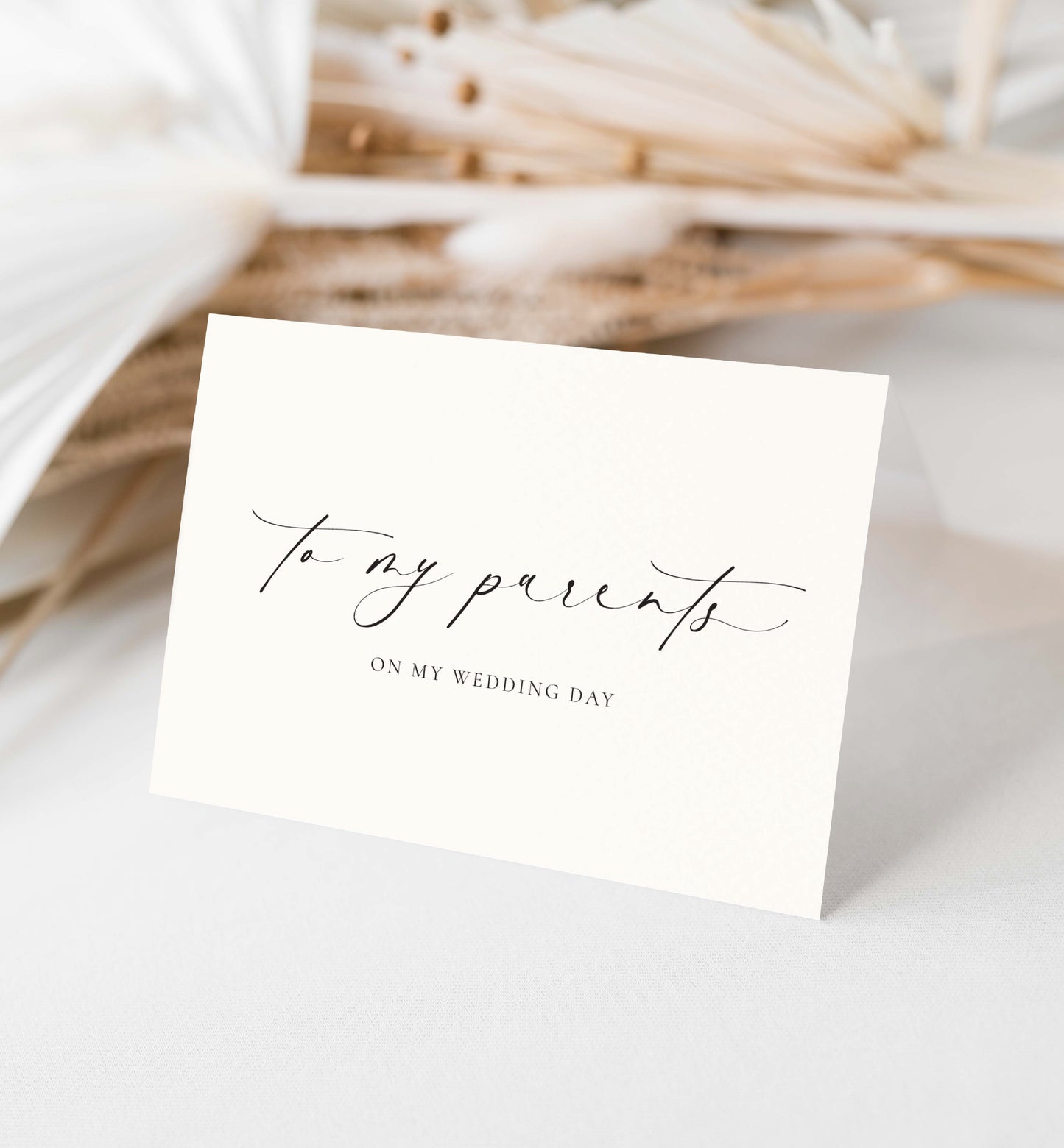 To My Parents and In-Laws On My Wedding Day Card Set, Minimalist Wedding Day Cards, To Parents Wedding Day Card, Off White Ivory, Ellesmere