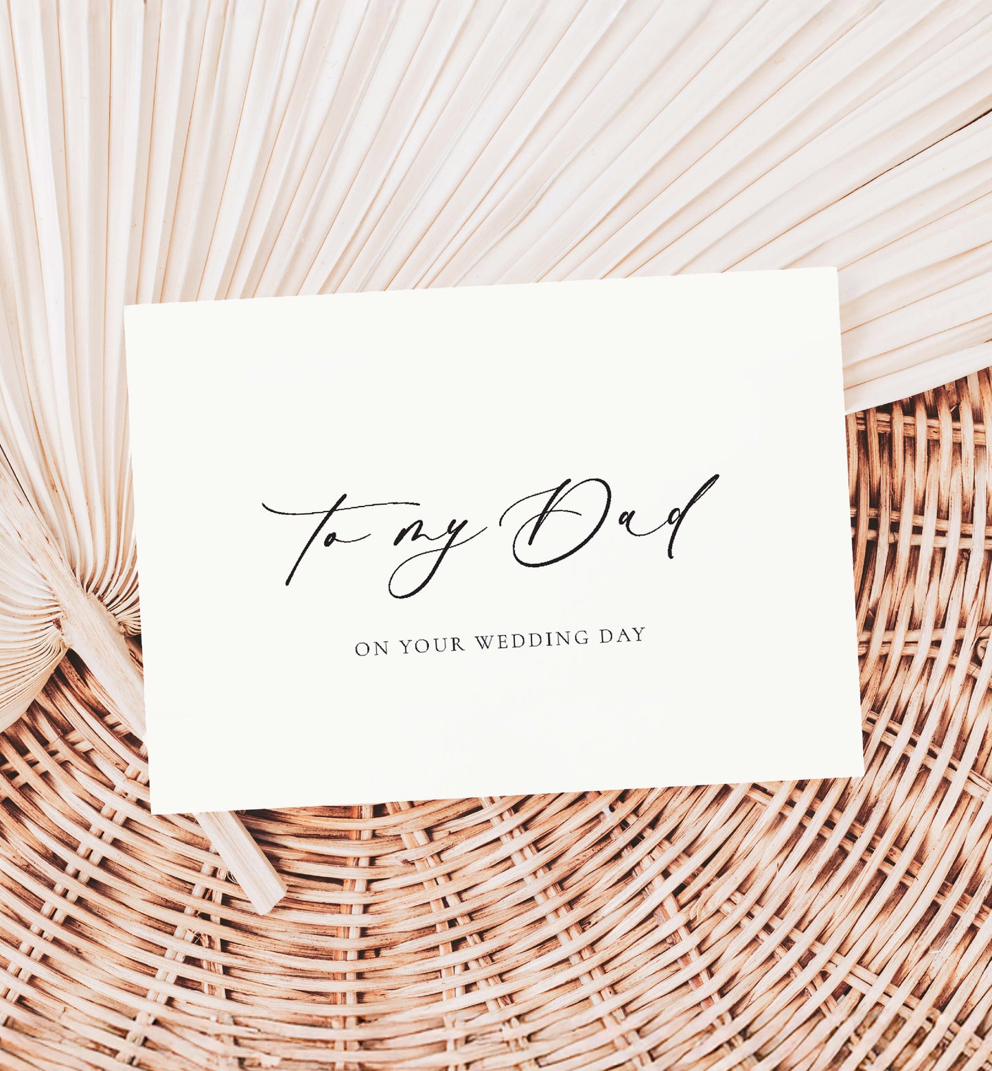 To My Dad on Your Wedding Day Card, Minimalist Wedding, Daughter To Groom Wedding Day Card, Son To Father Card, Ivory, Ellesmere