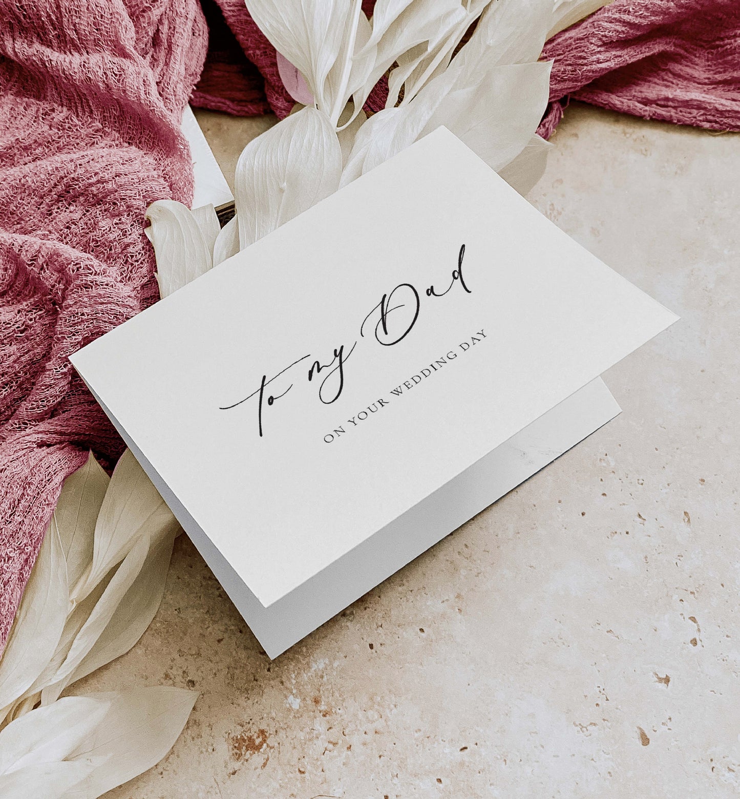 To My Dad on Your Wedding Day Card, Minimalist Wedding, Daughter To Groom Wedding Day Card, Son To Father Card, Ivory, Ellesmere