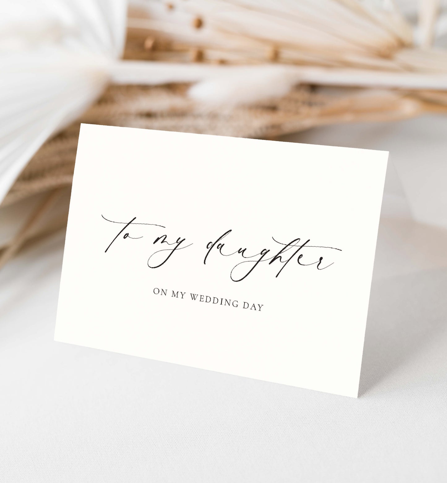 To My Daughter On My Wedding Day Card, Modern Minimalist Wedding Day Card, Bride To Daughter Wedding Day Card, Ivory, Ellesmere